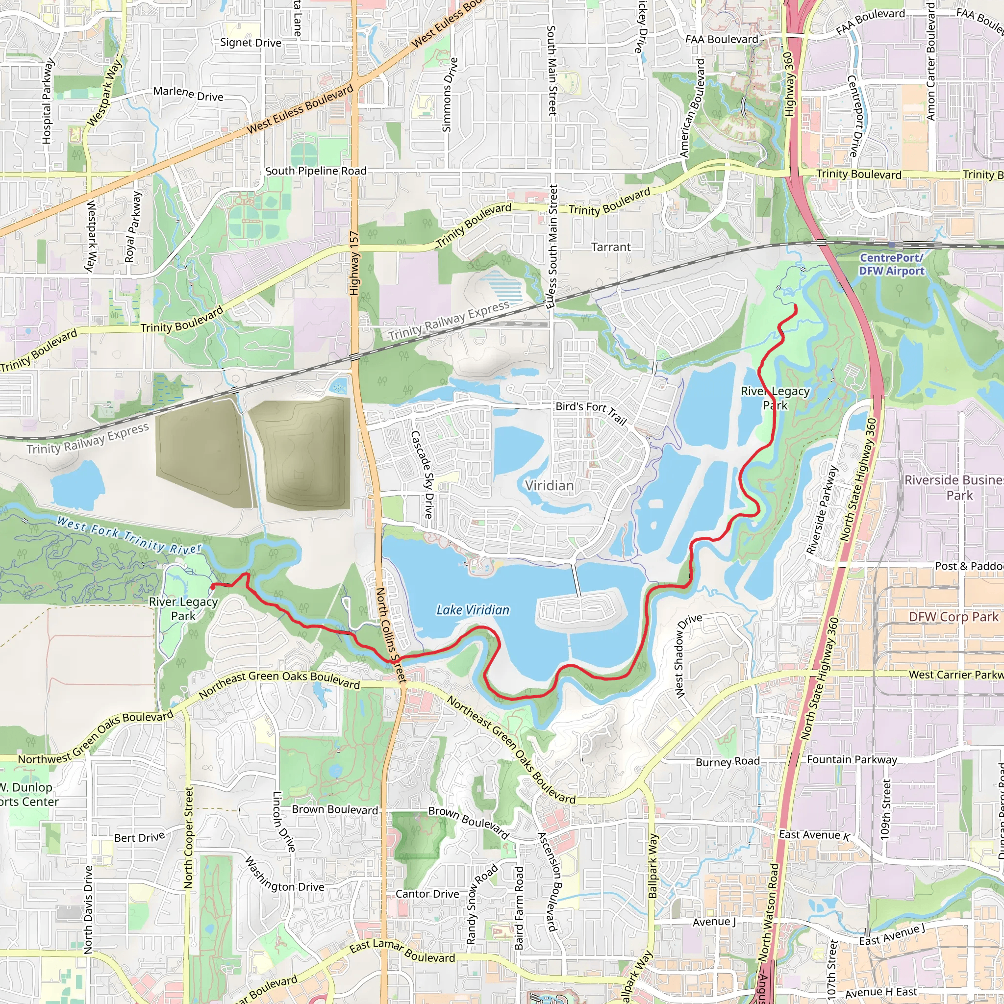 Lake Viridian - River Legacy Trail East mobile static map
