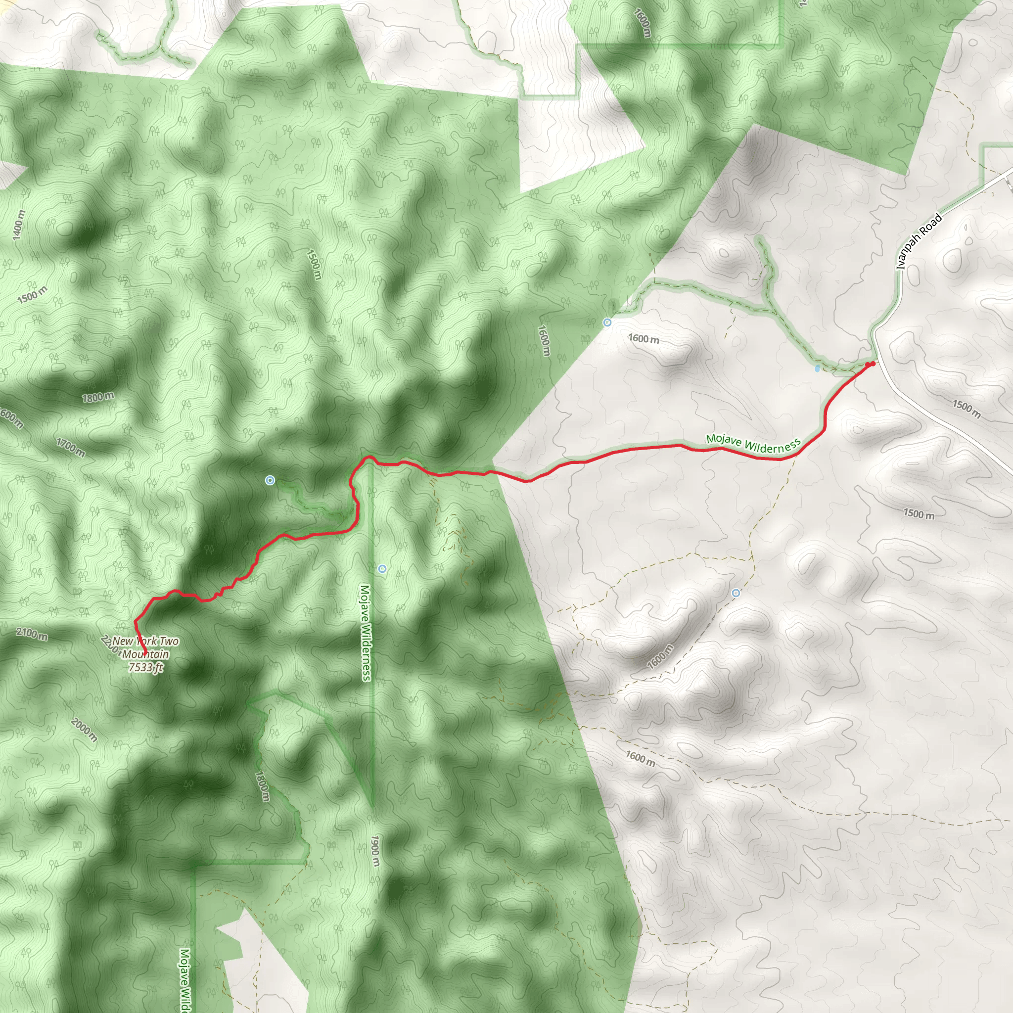 New York Two Mountain Out and Back mobile static map
