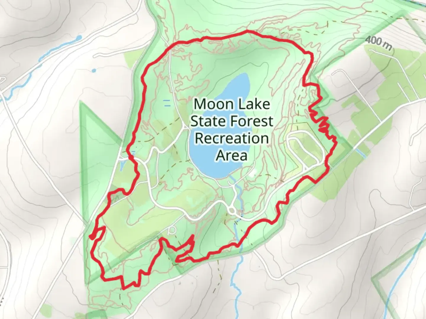 An image depicting the trail Moon Lake Loop and its surrounding area.