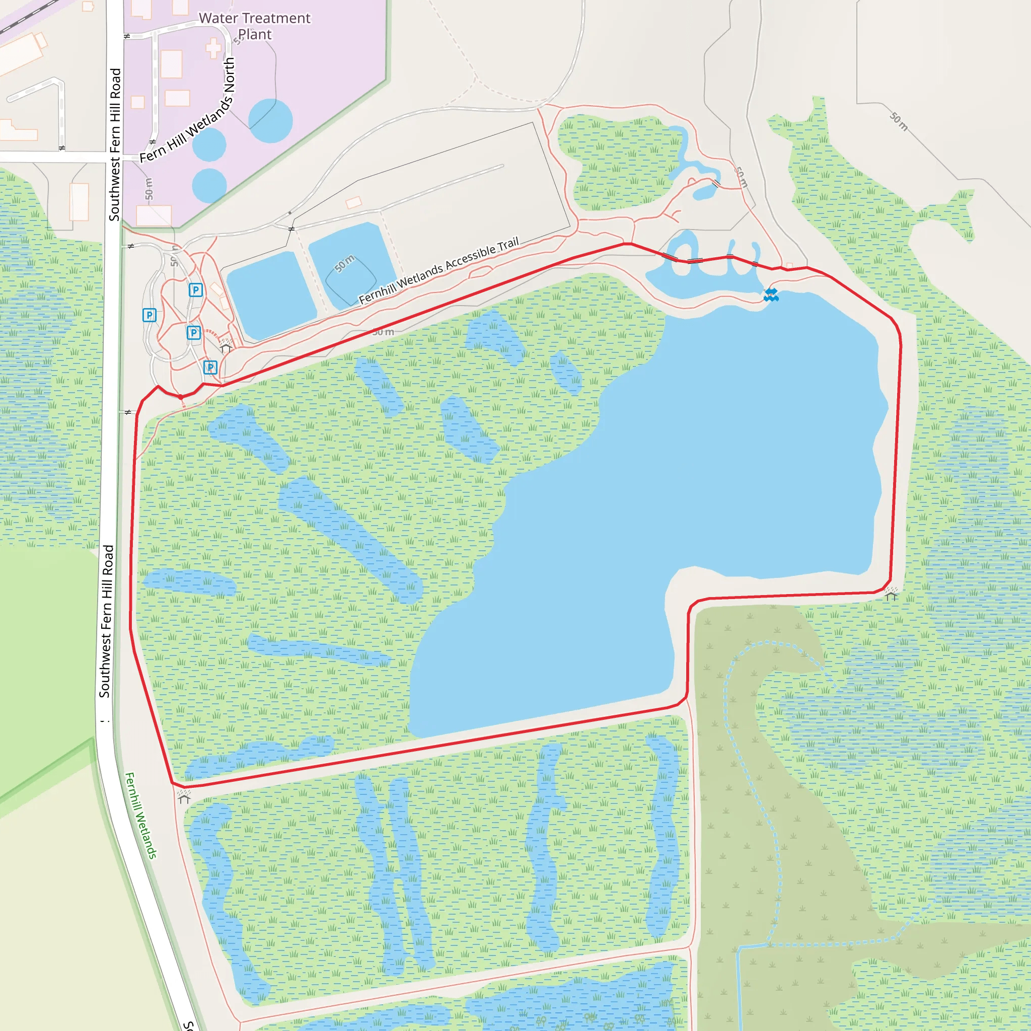Fernhill Wetlands Accessible Loop mobile static map