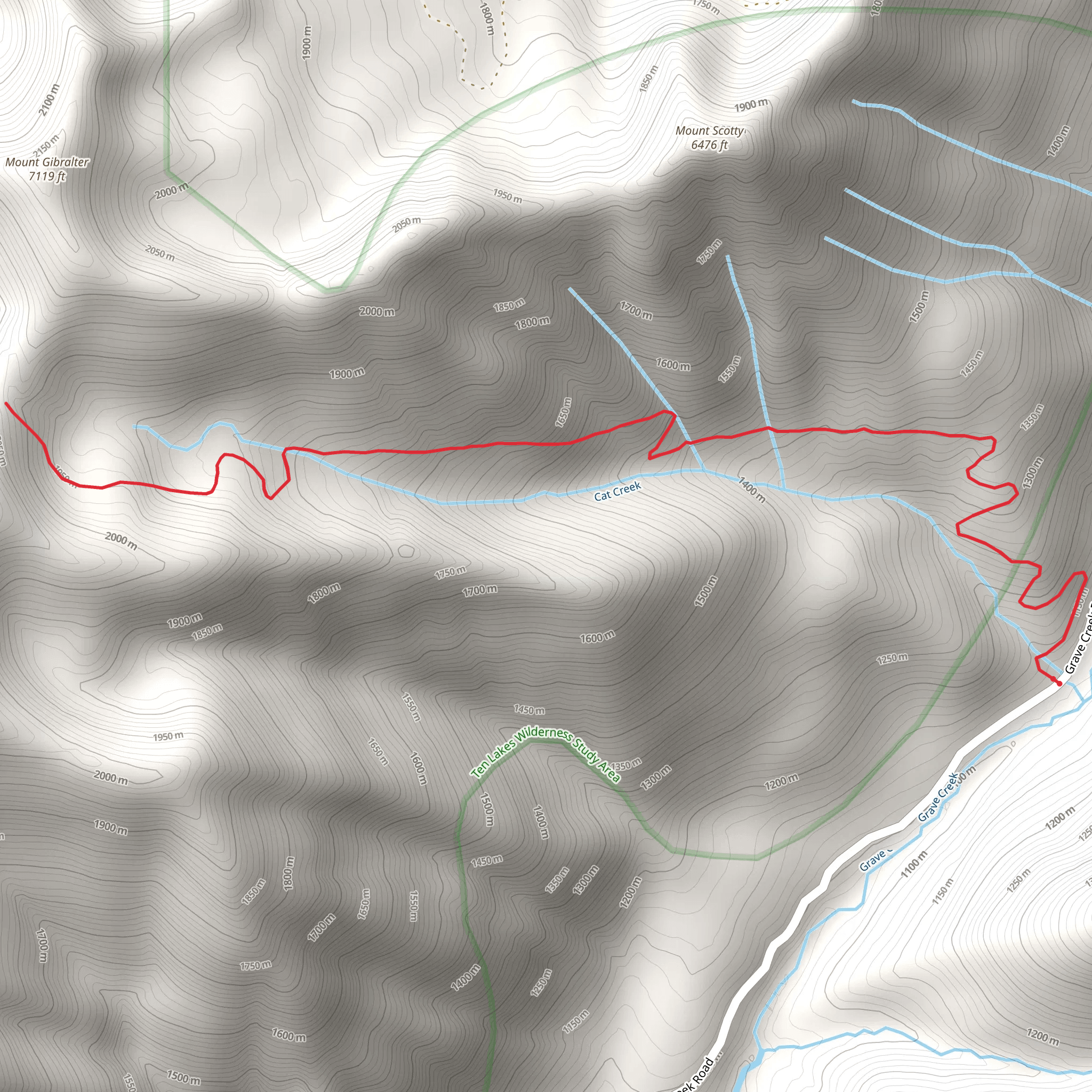 Cat Creek Trail mobile static map
