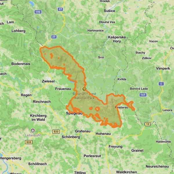 Bavarian Forest National Park mobile static map