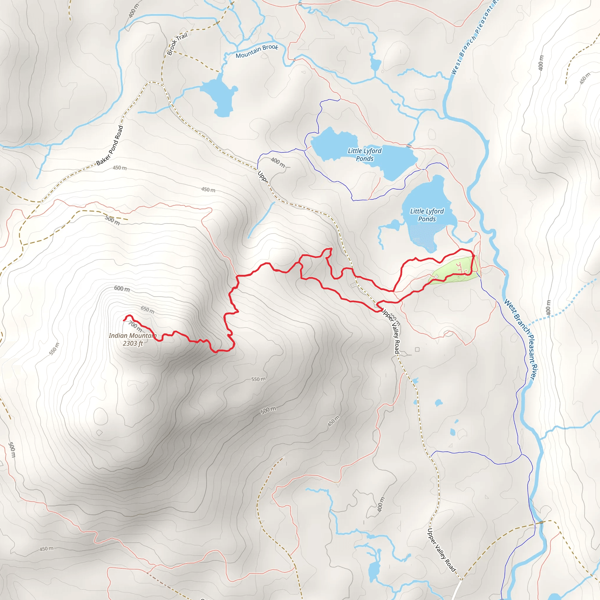 Indian Mountain from Little Lyford Ponds mobile static map