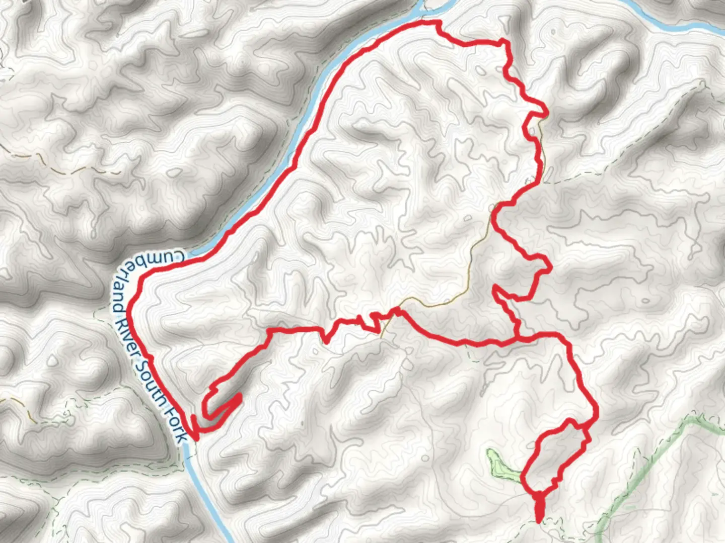 An image depicting the trail Big Island Loop from Station Camp Road and its surrounding area.