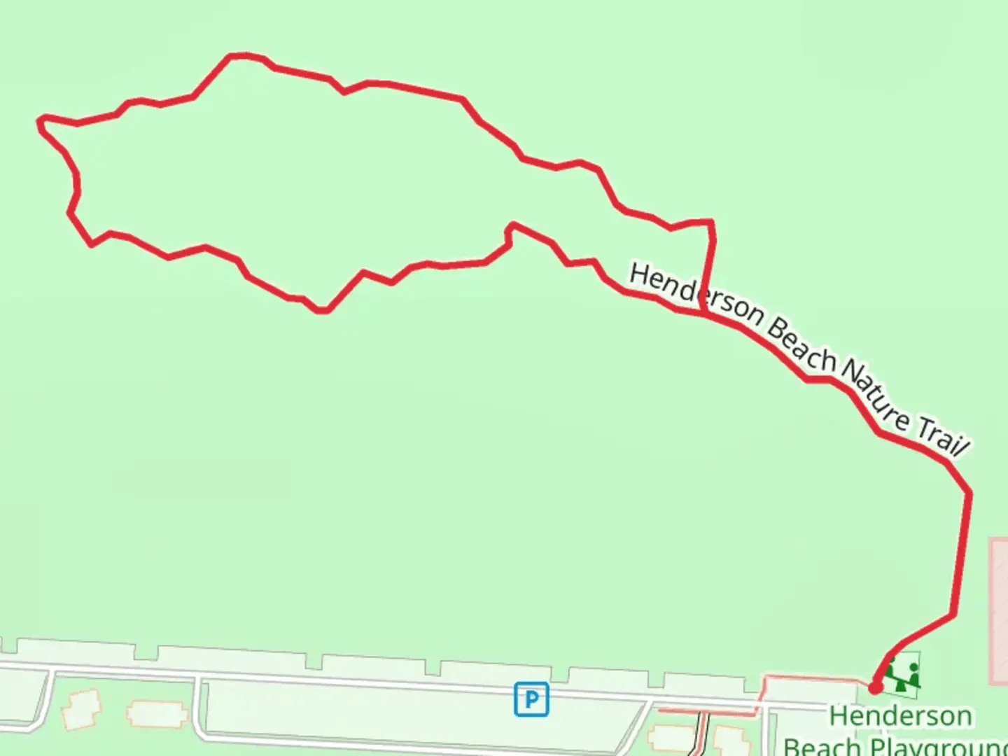 An image depicting the trail Henderson Beach Nature Loop Trail and its surrounding area.
