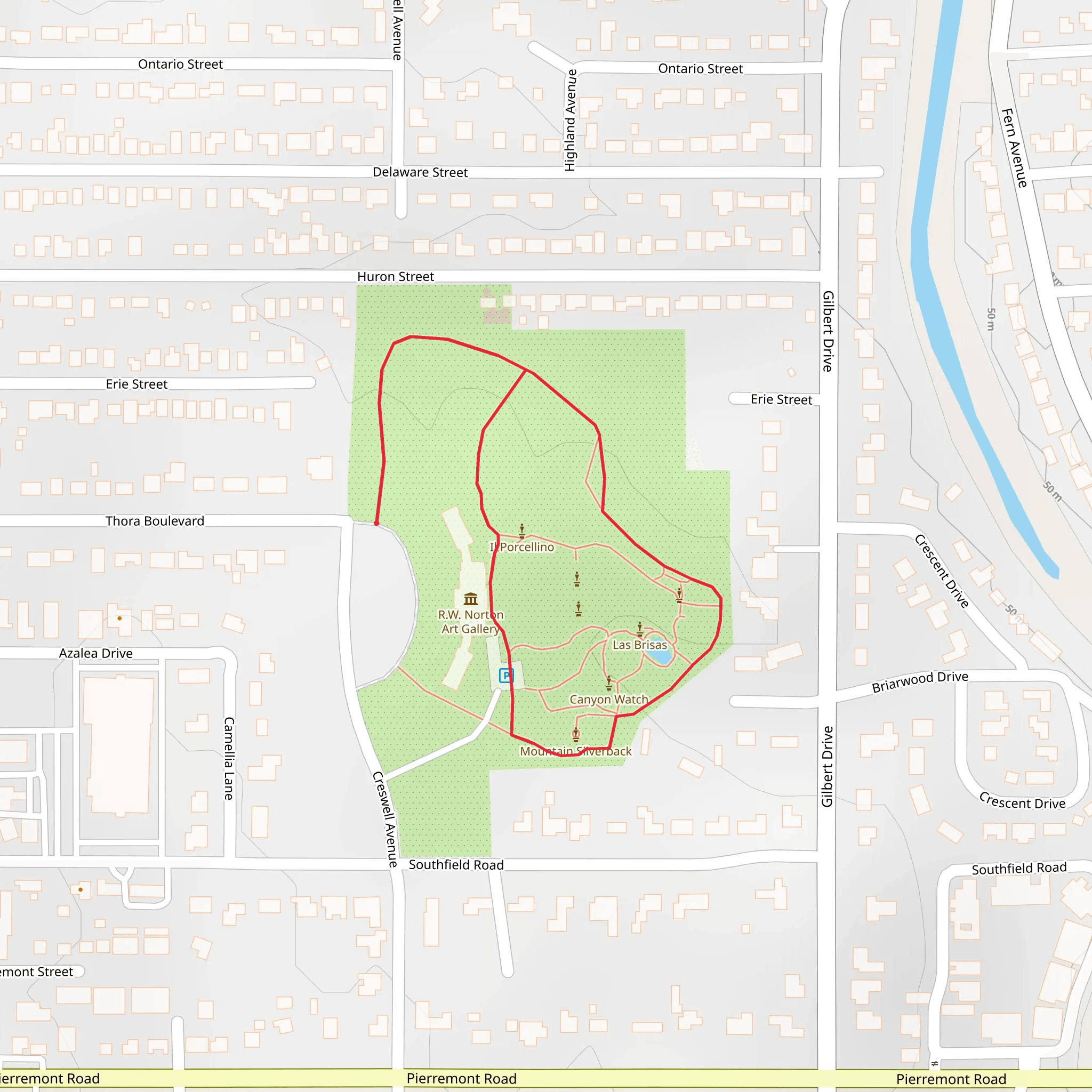 R W Norton Botanical Garden Loop mobile static map