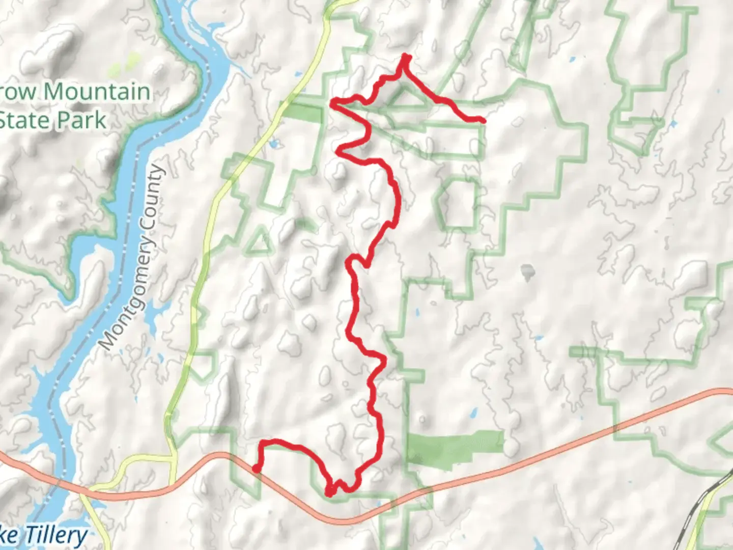 An image depicting the trail Dutchman's Creek Trail and its surrounding area.