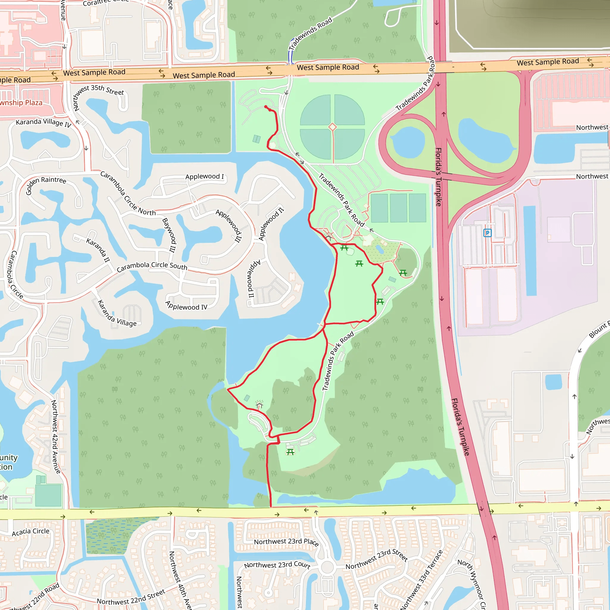 Tradewinds Park South Walk mobile static map