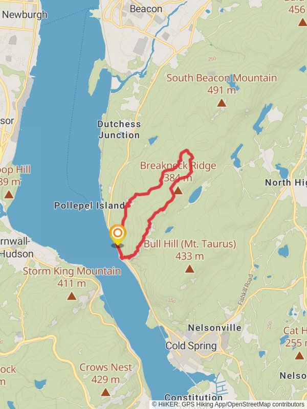 Breakneck Ridge and Breakneck Ridge Sugarloaf Mountain Loop mobile static map