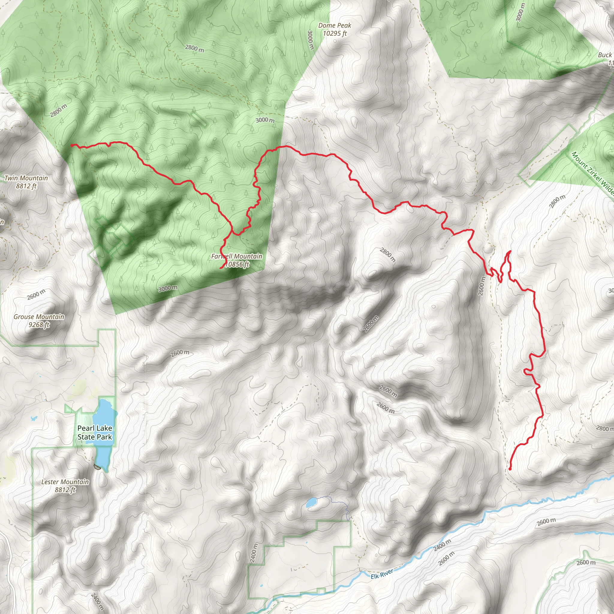 Hinman Creek, Faewell Mountain and Lost Dog Creek mobile static map