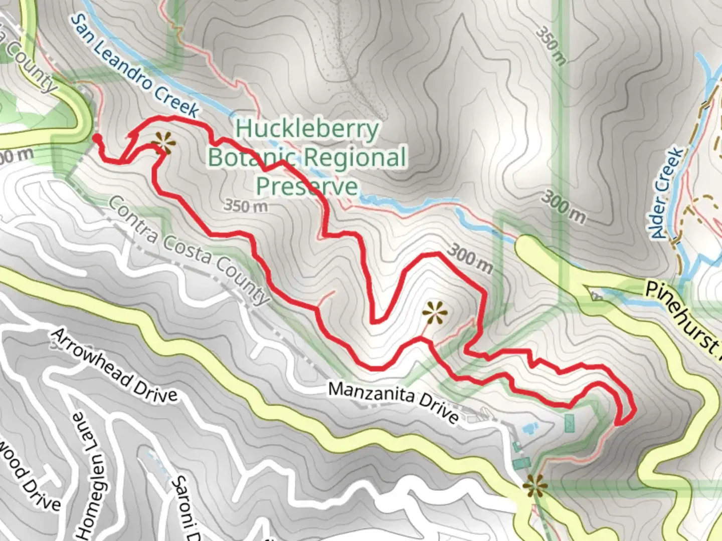 An image depicting the trail Lower and Upper Huckleberry Loop Trail and its surrounding area.