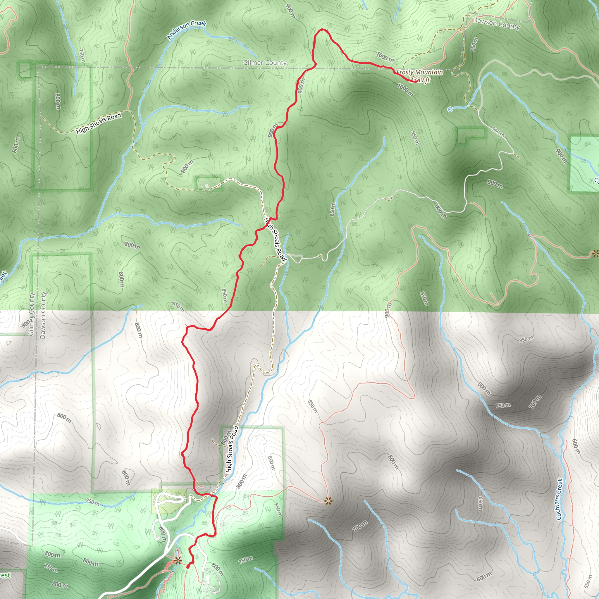 Frosty and Amicalola Mountain mobile static map