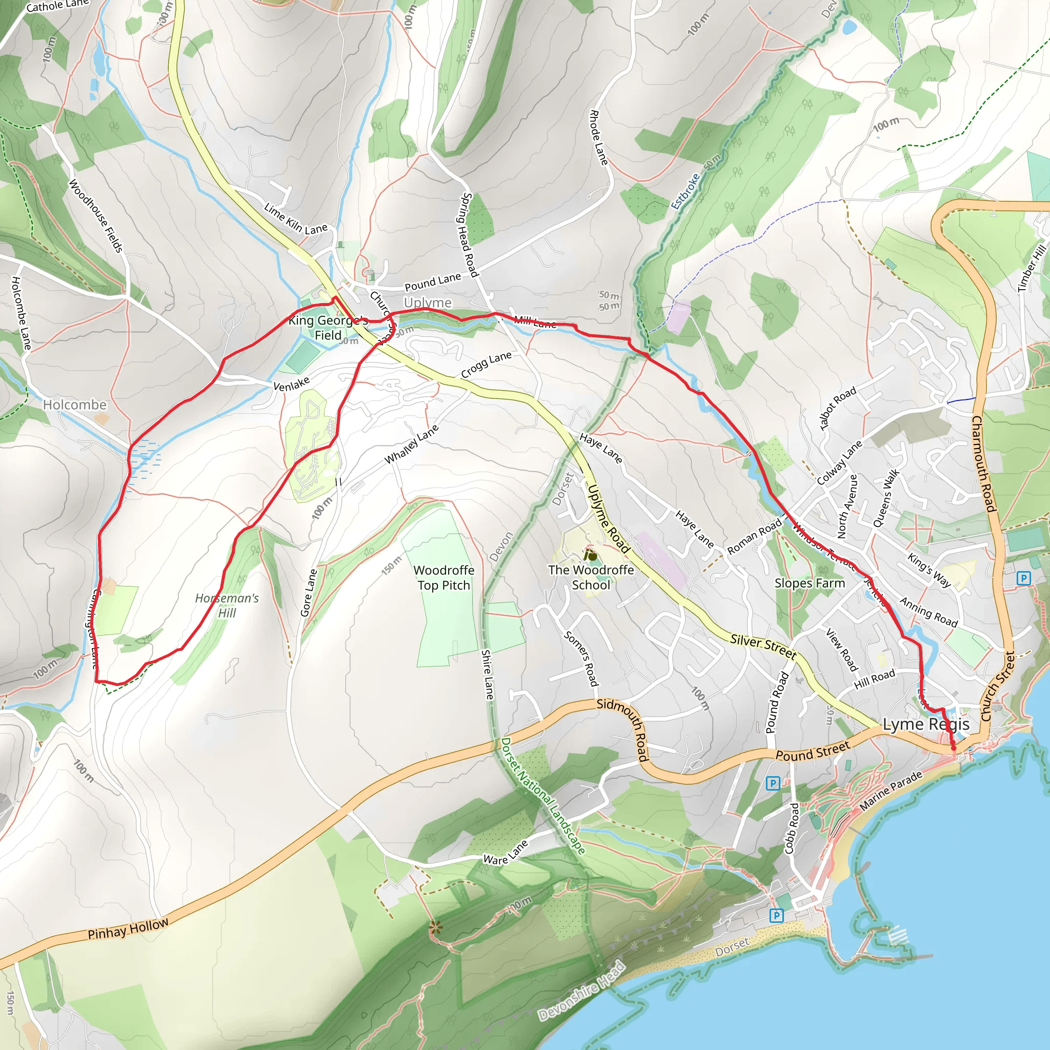 Lyme to Uplyme Walk mobile static map