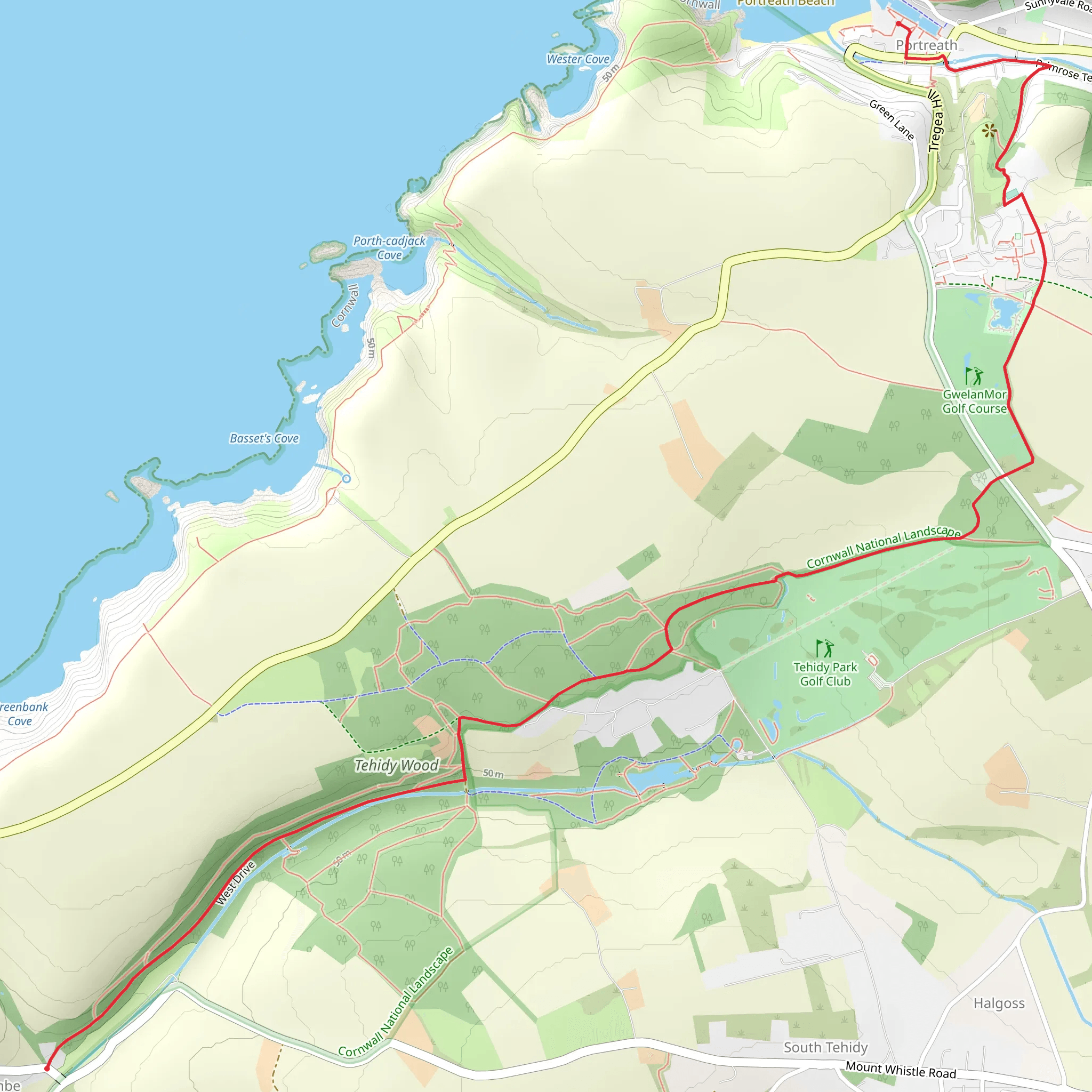 Tehidy Country Park mobile static map