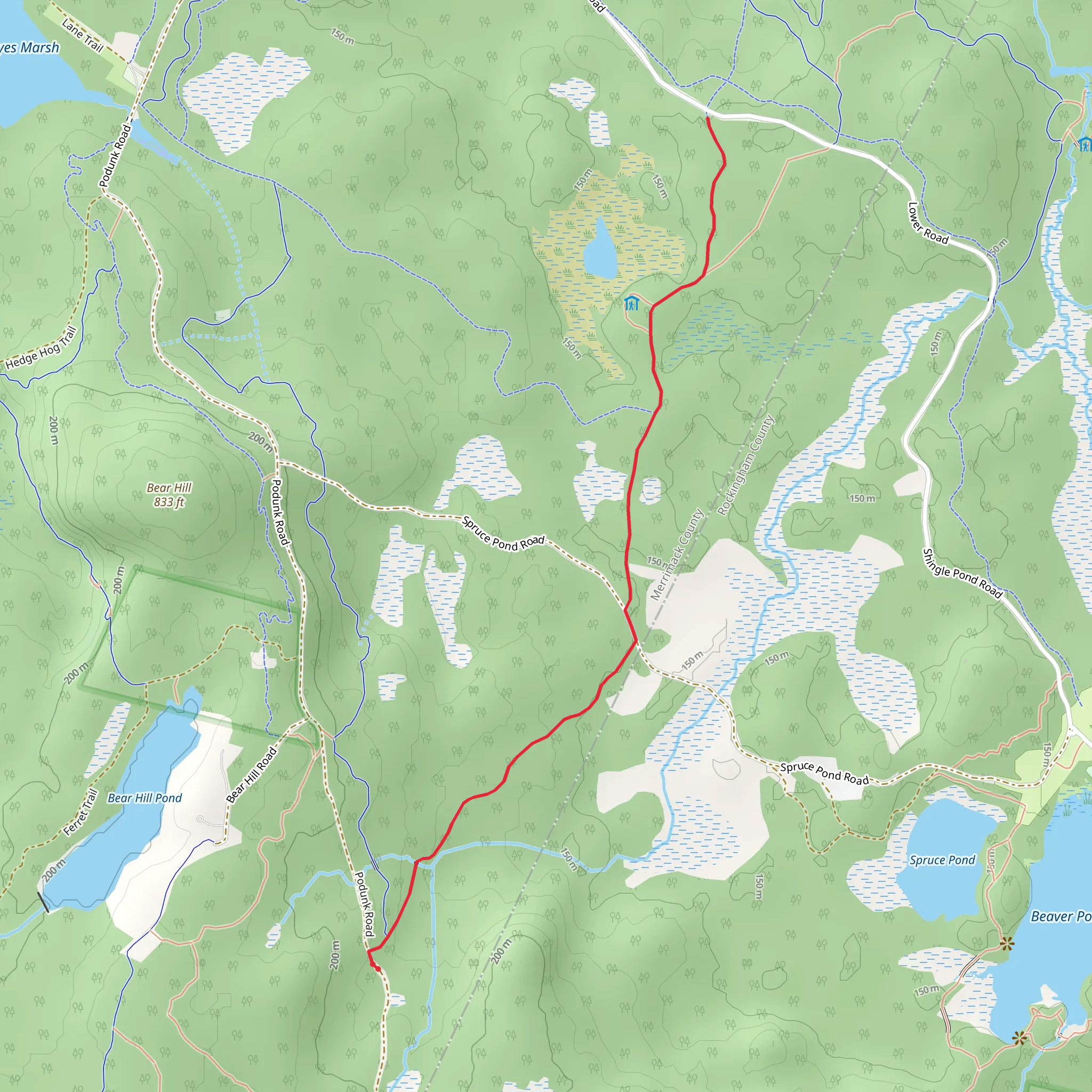 Bear Brook and Spruce Pond mobile static map