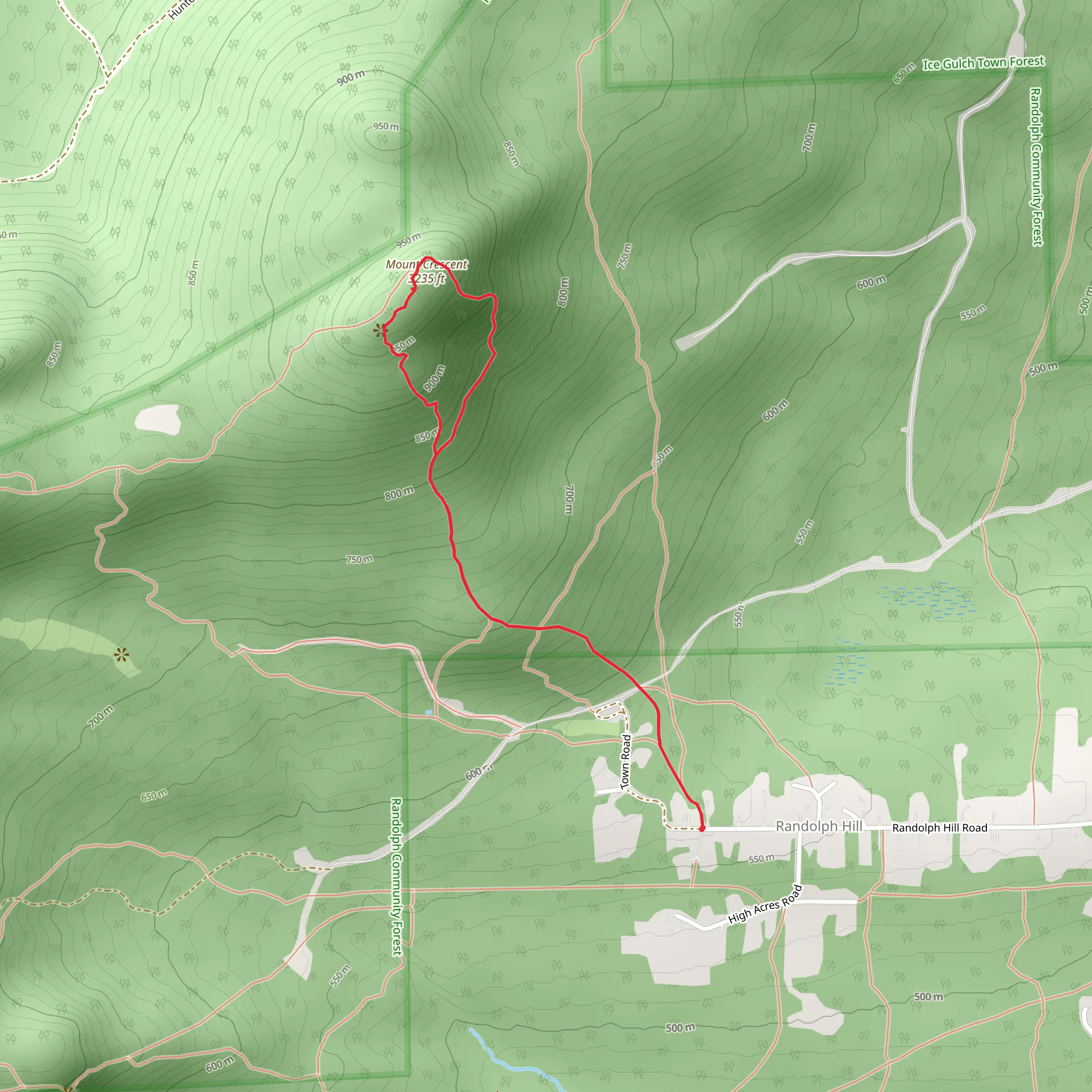 Mount Crescent Loop Trail mobile static map