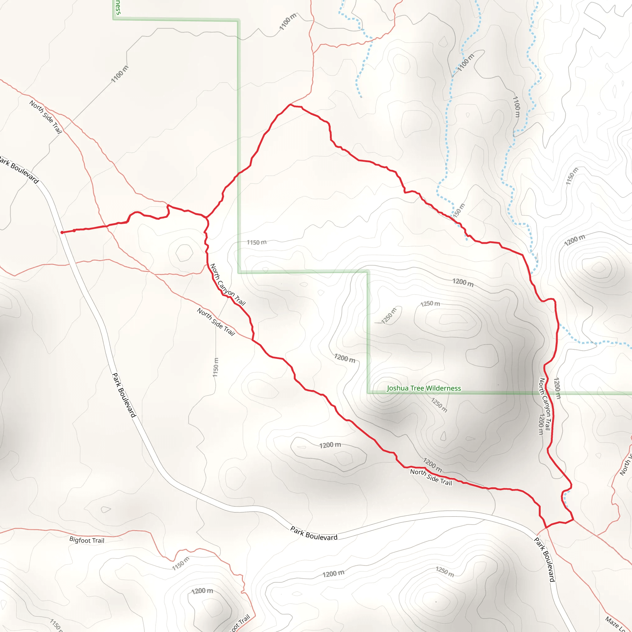 North Canyon Loop Trail mobile static map