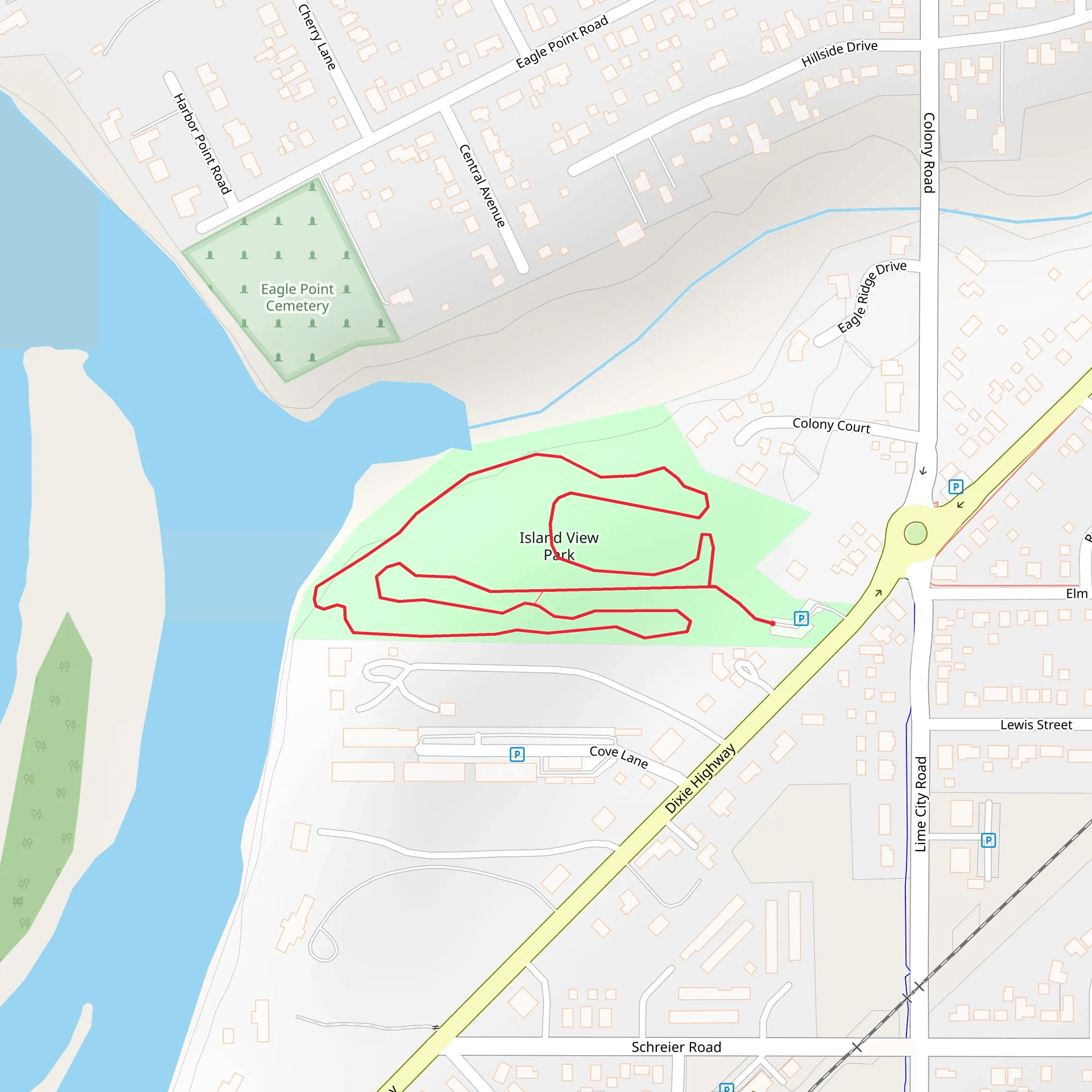 Island View Park Loop mobile static map