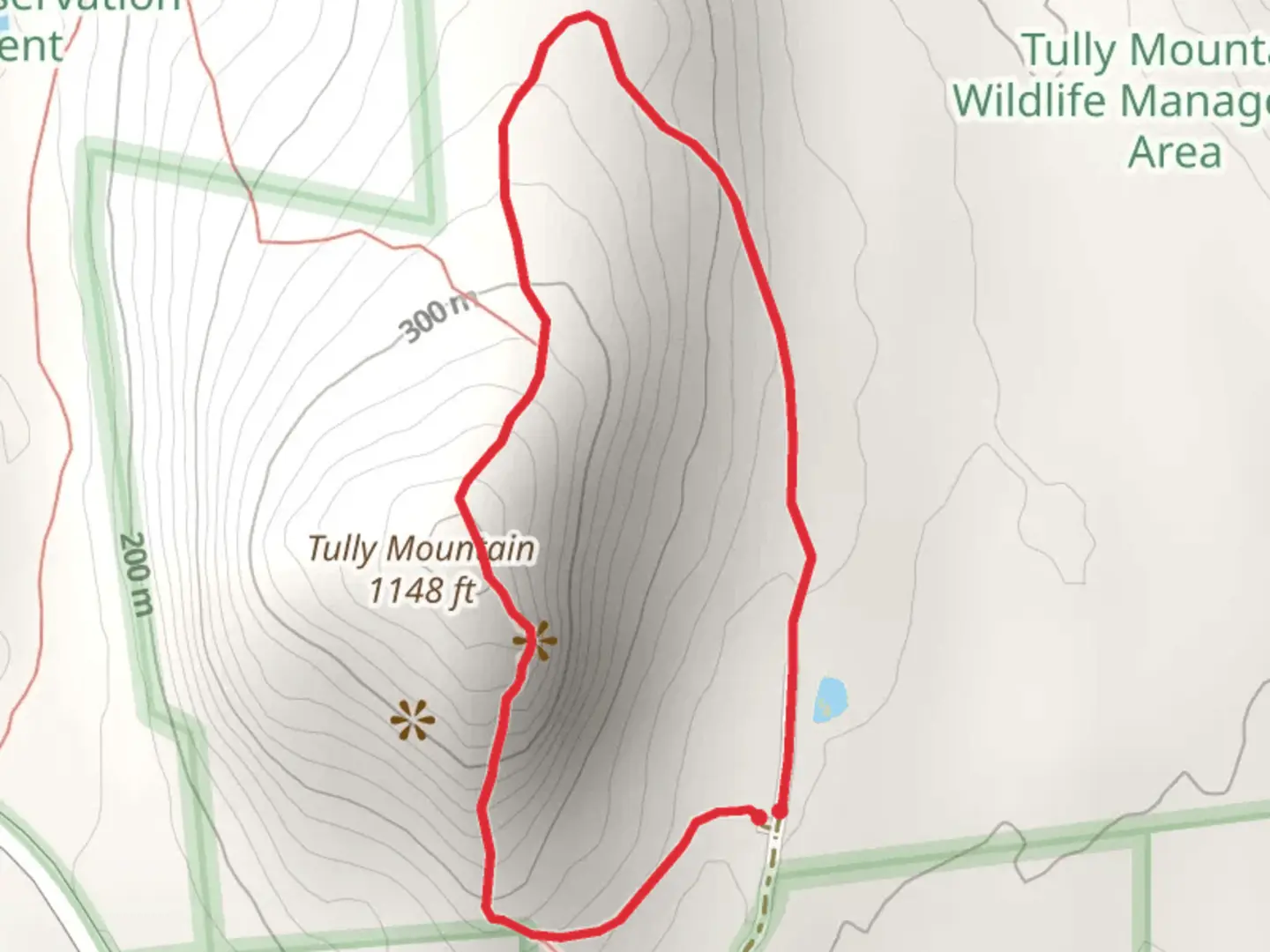 An image depicting the trail Tully Mountain Loop Trail and its surrounding area.