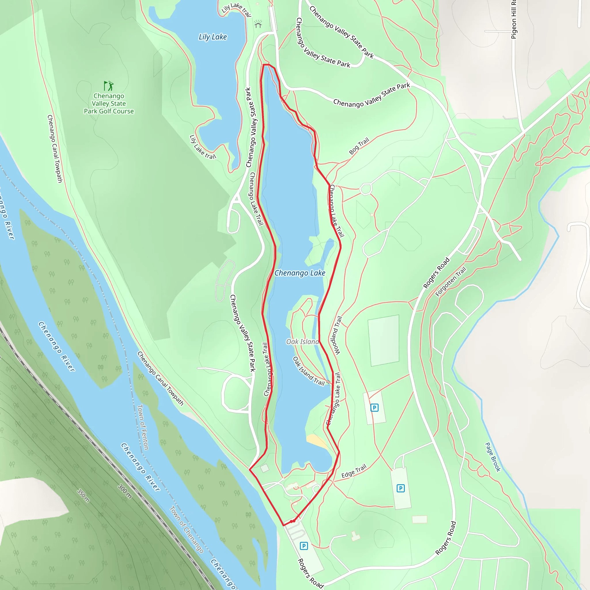Chenango Lake Trail mobile static map