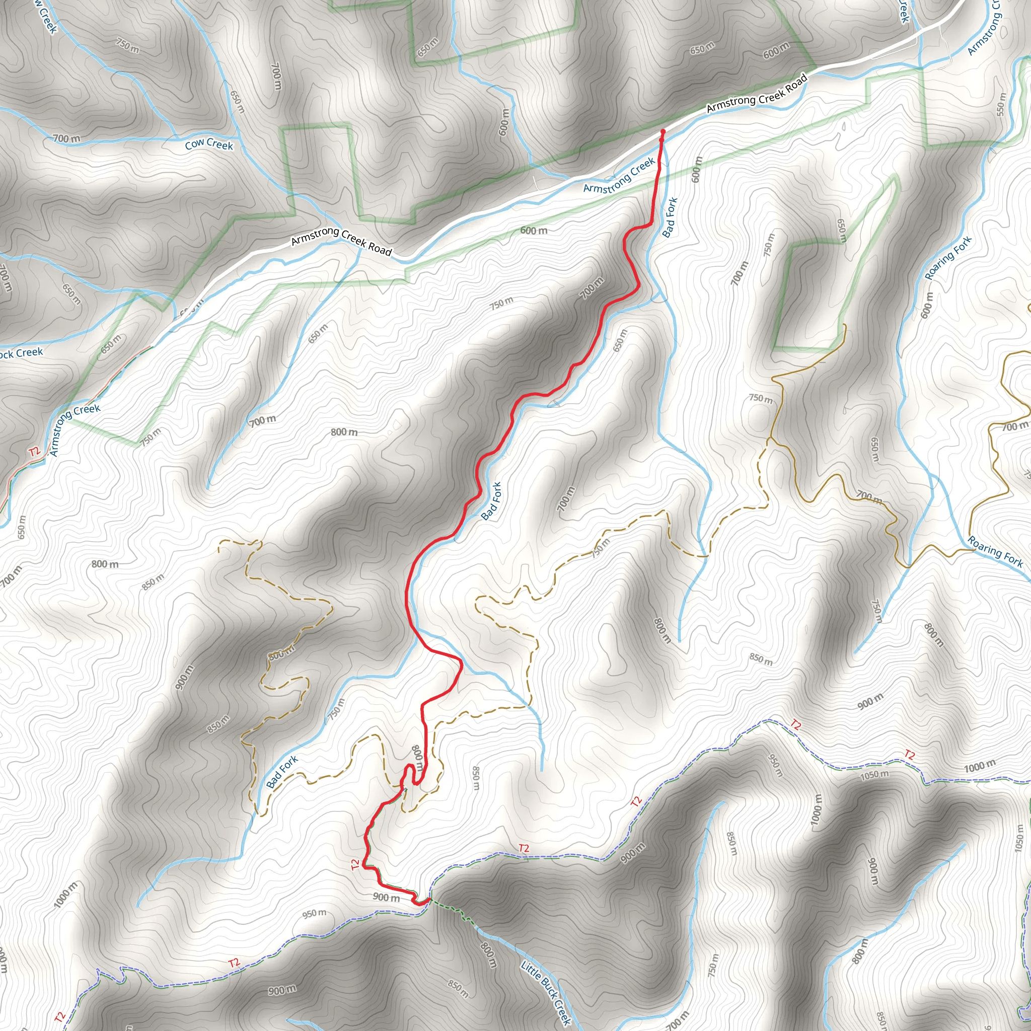 Bad Fork Trail mobile static map