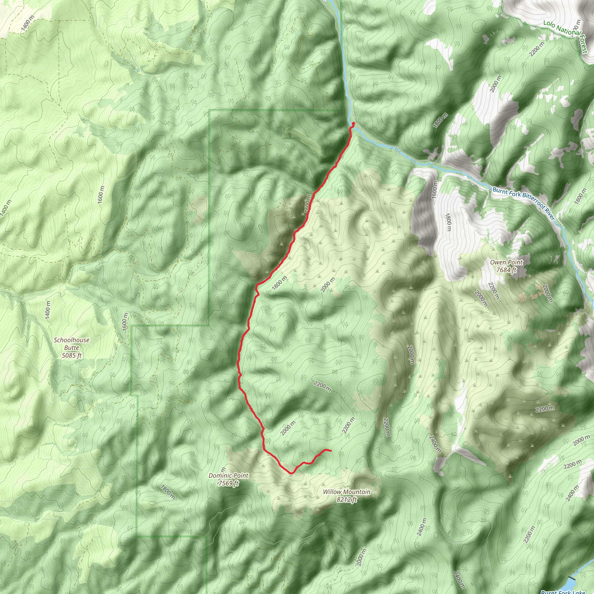 Gold Creek Trail mobile static map