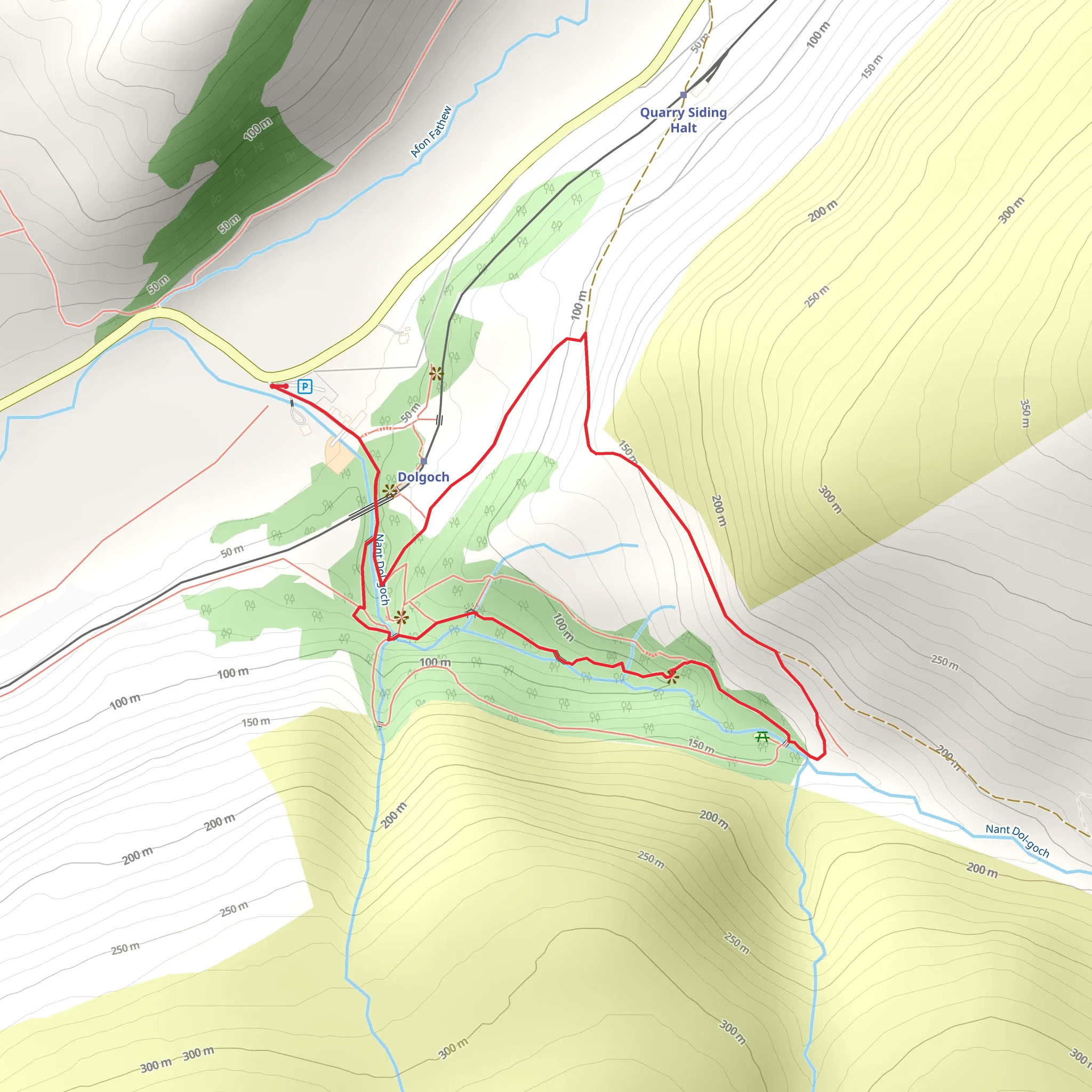 Dolgoch Falls Walk mobile static map