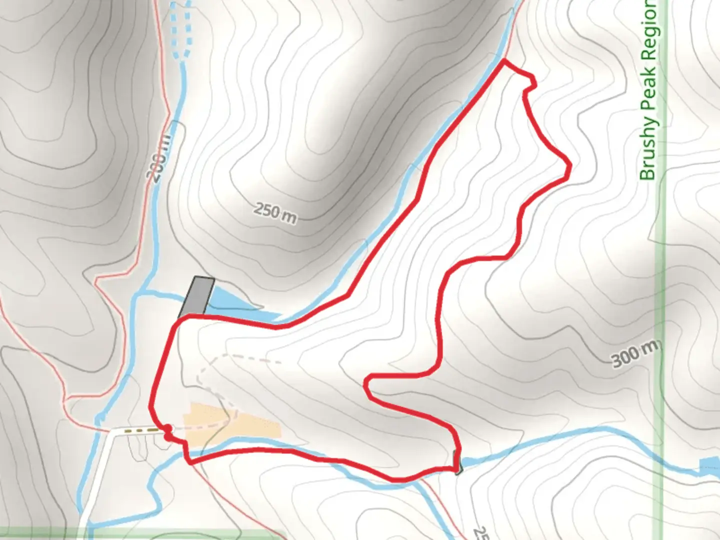 An image depicting the trail Laughlin and Brushy Peak Loop Trail and its surrounding area.