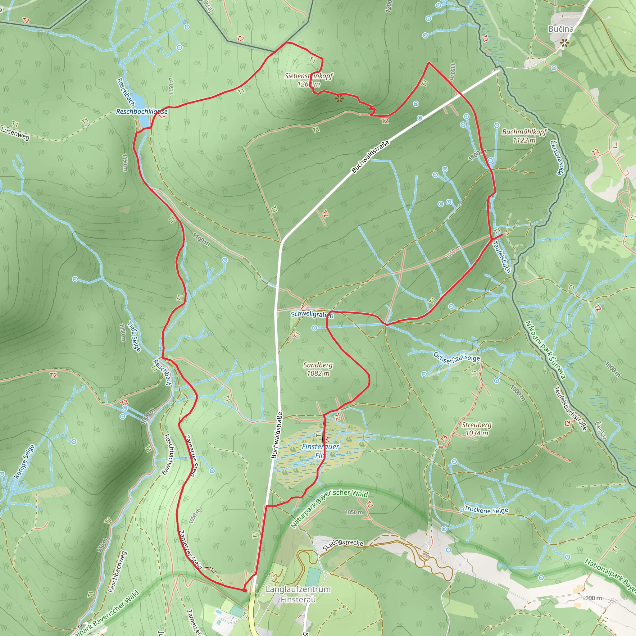 Siebensteinkopf via Birkhuhn and Wasseramsel mobile static map