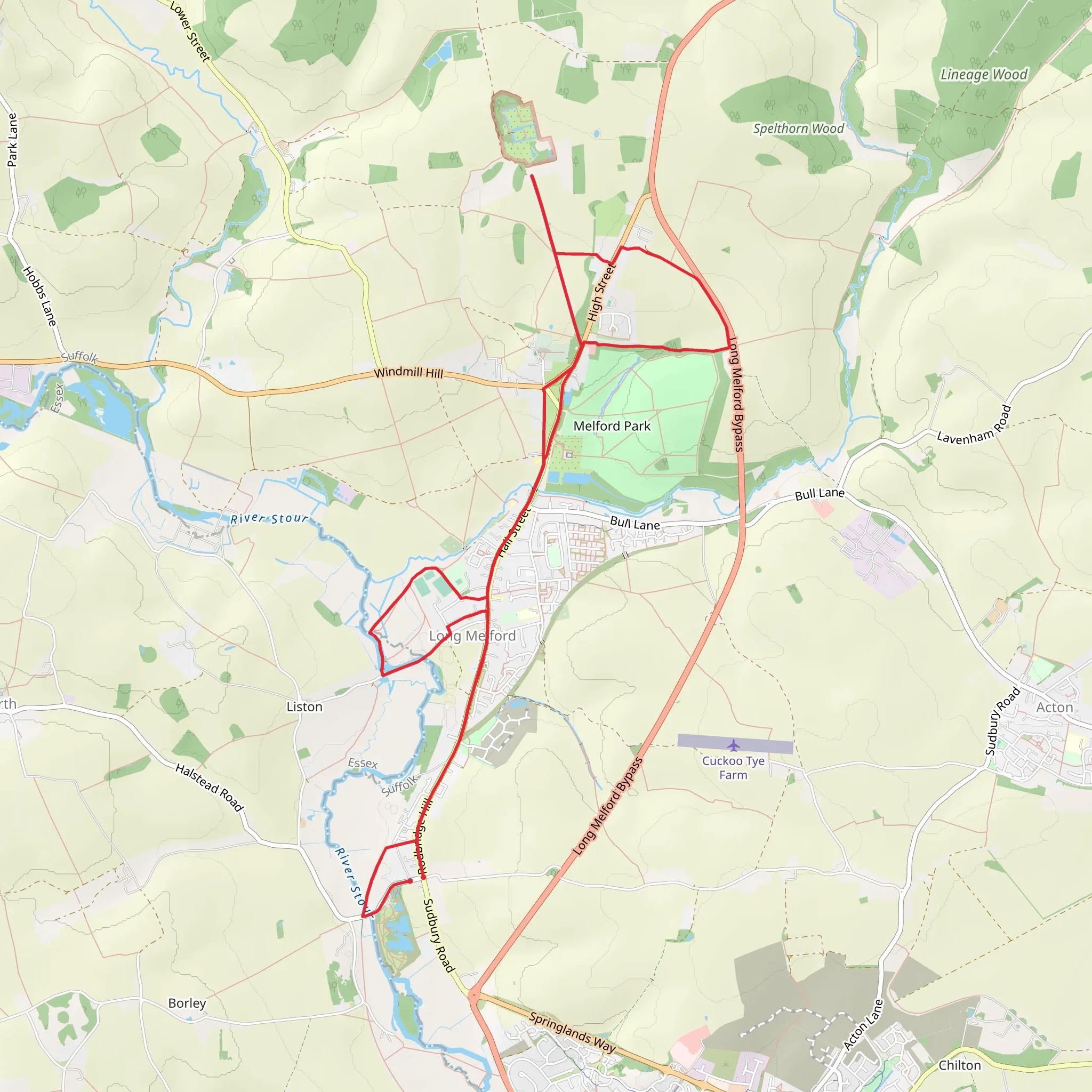 Historic Long Melford Circular mobile static map