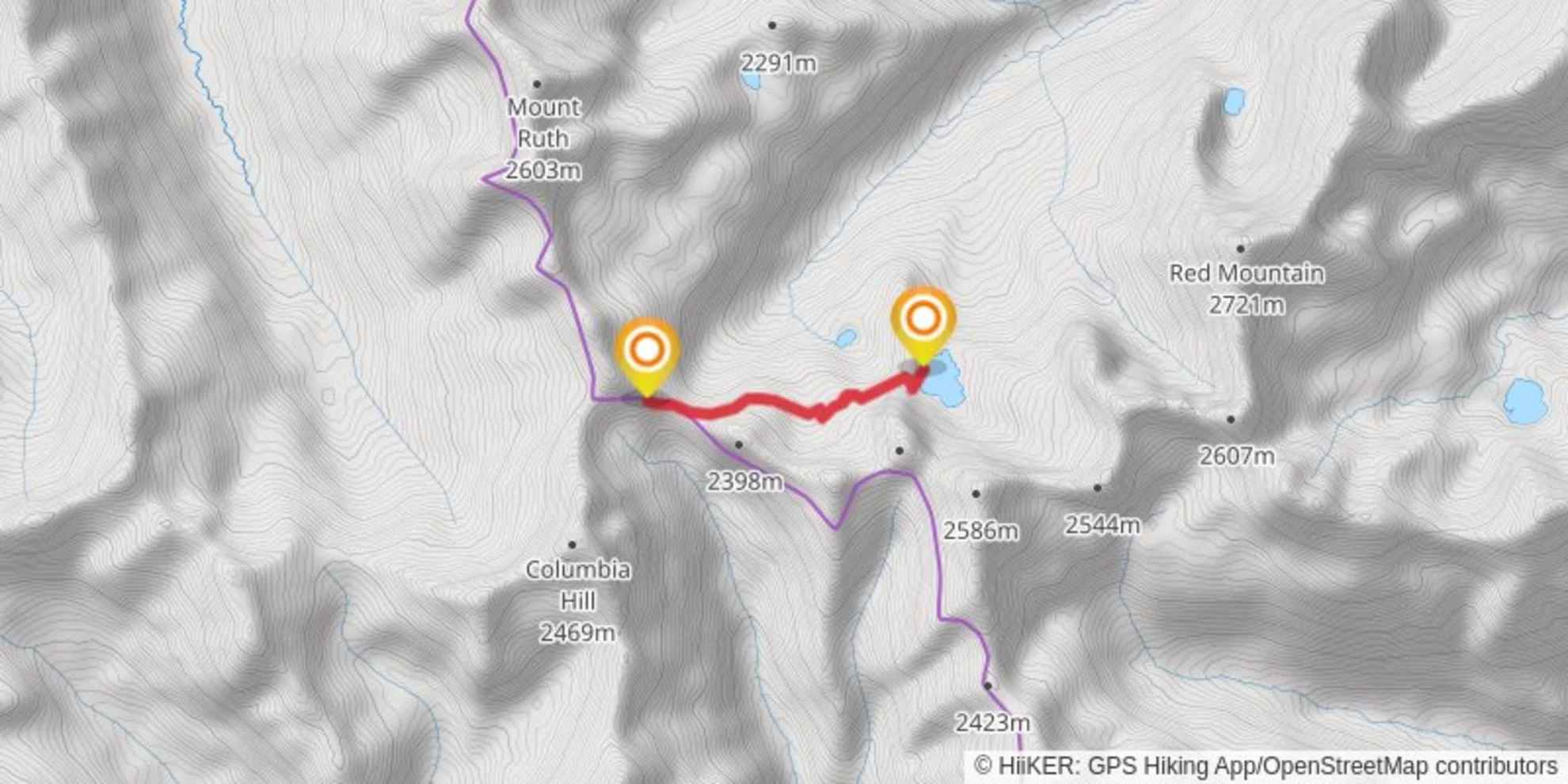 An image depicting the trail Summit Lake #1 and its surrounding area.
