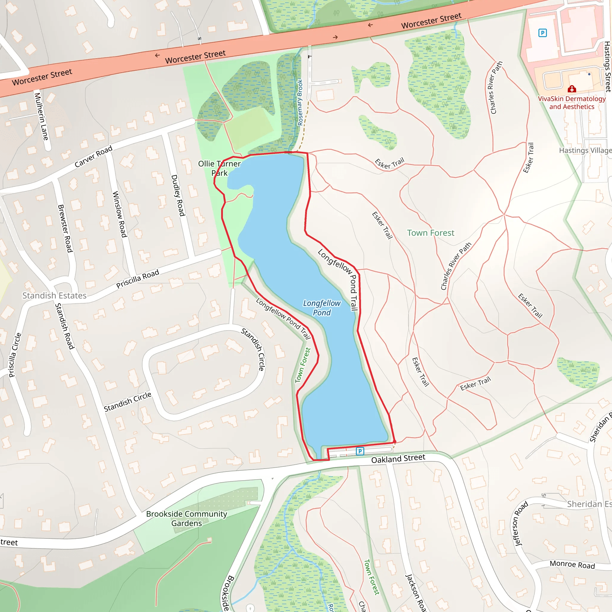Longfellow Pond Loop Trail mobile static map