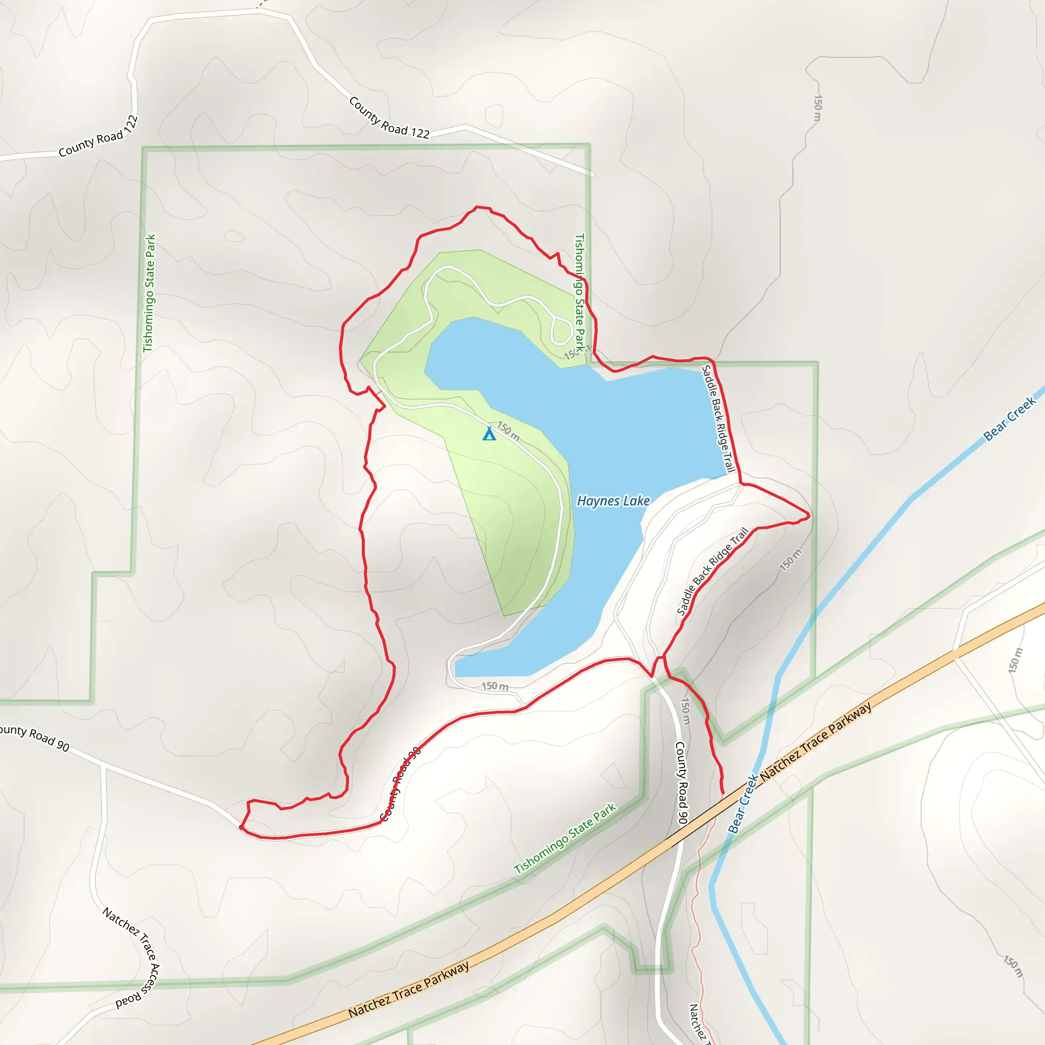 Haynes Lake Loop mobile static map
