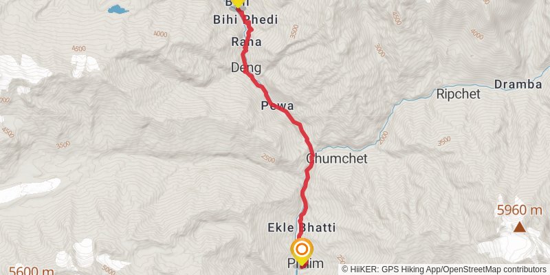 Great Himalayan Trail stage 51 Map