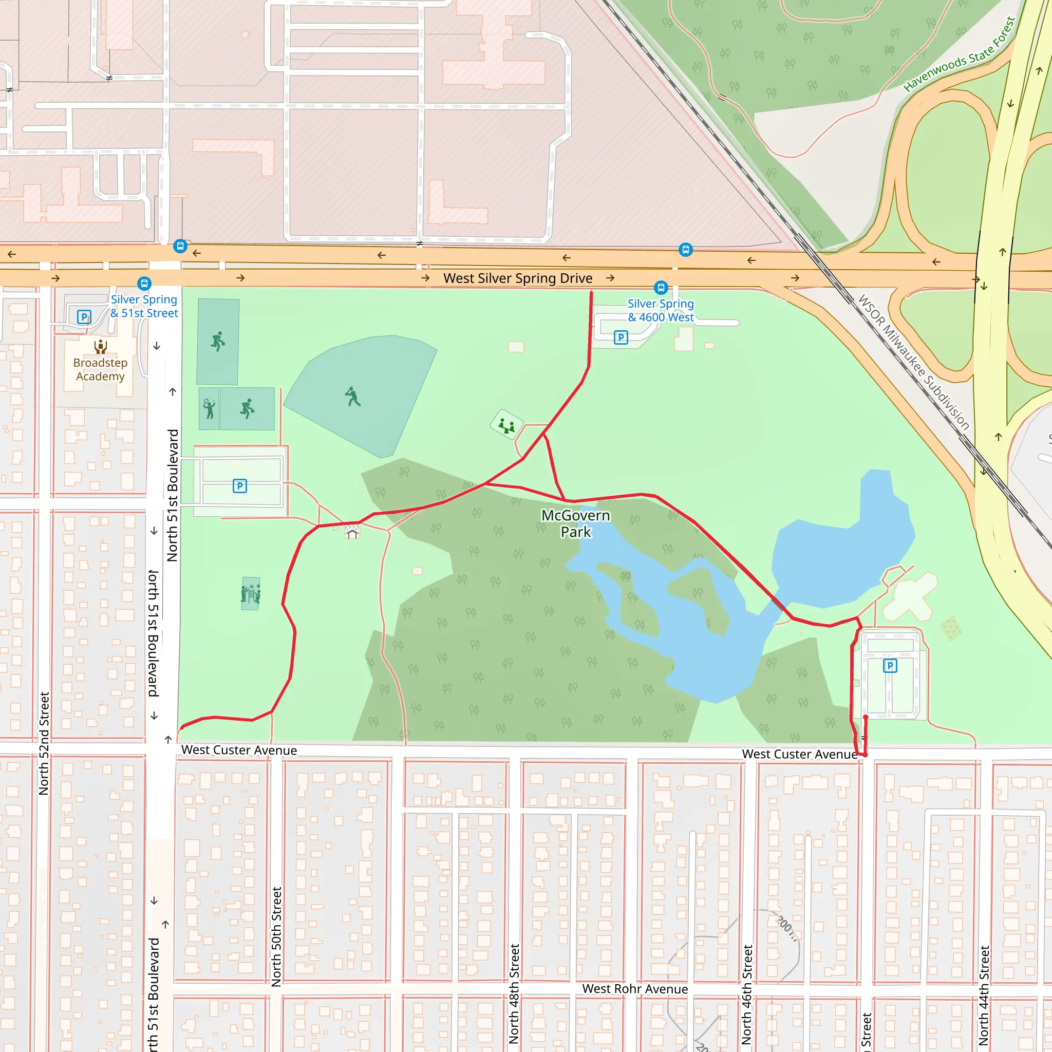 McGovern Park Walk mobile static map