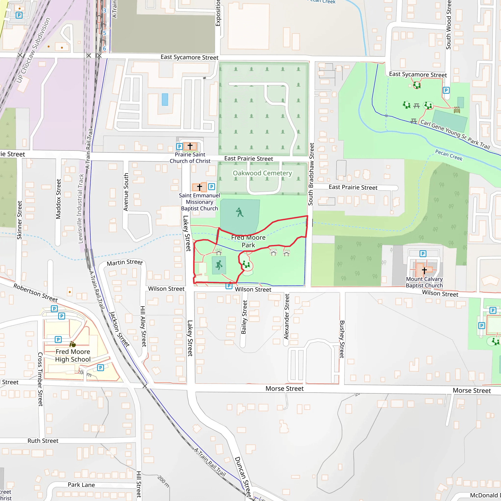 Fred Moore Park Loop mobile static map