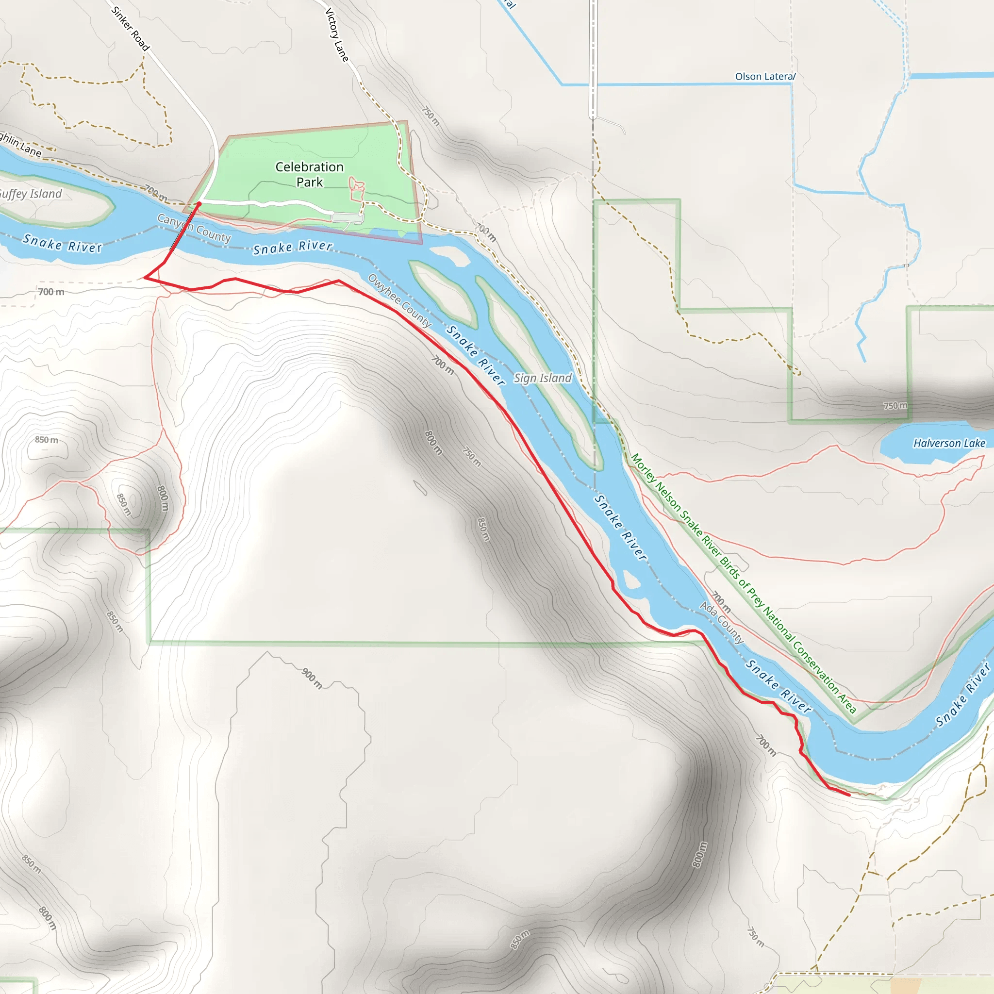 Guffey Butte Ridge via Guffey Bridge mobile static map