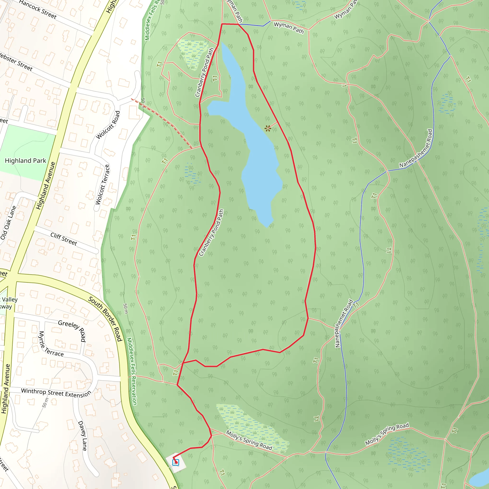 Long Pond Nature Loop Trail mobile static map