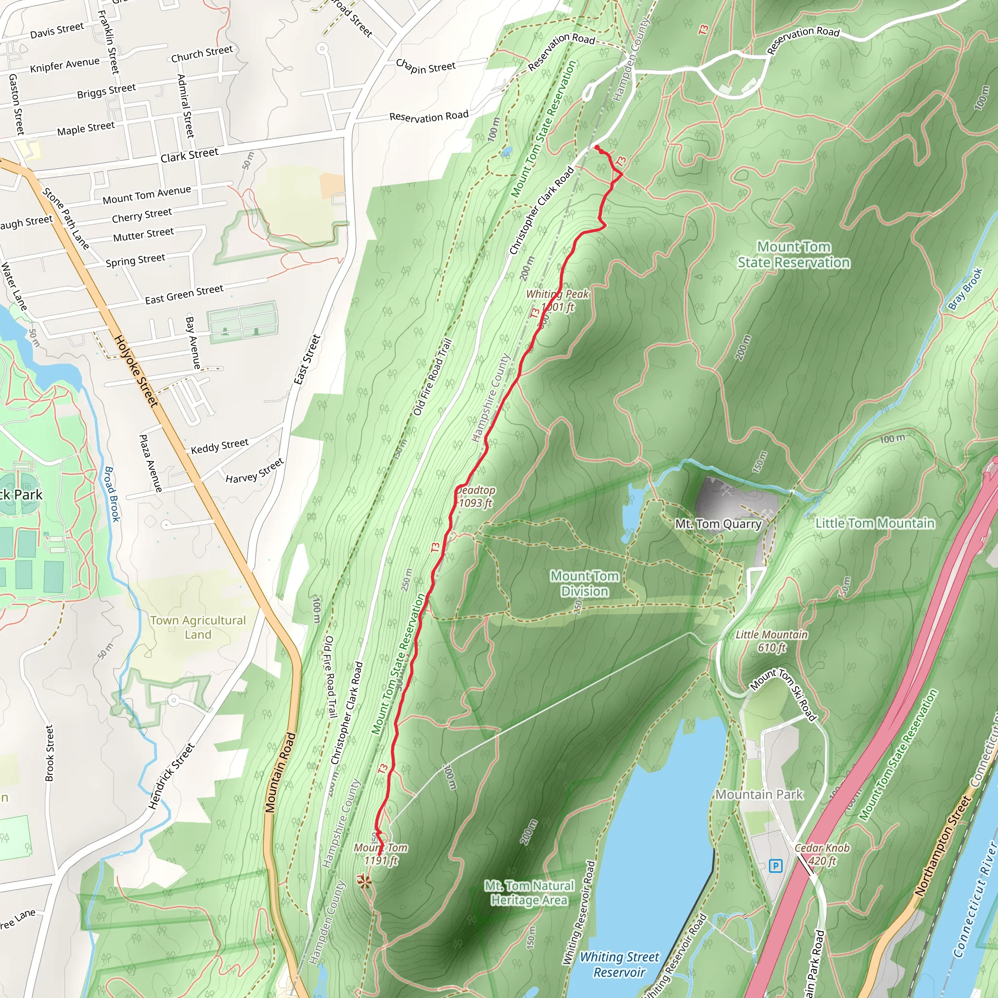 Mount Tom and Deadtop Trail mobile static map