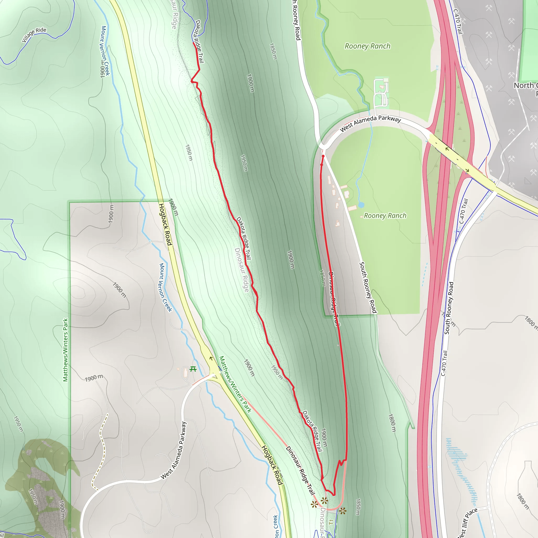 Dakota Ridge Trail mobile static map