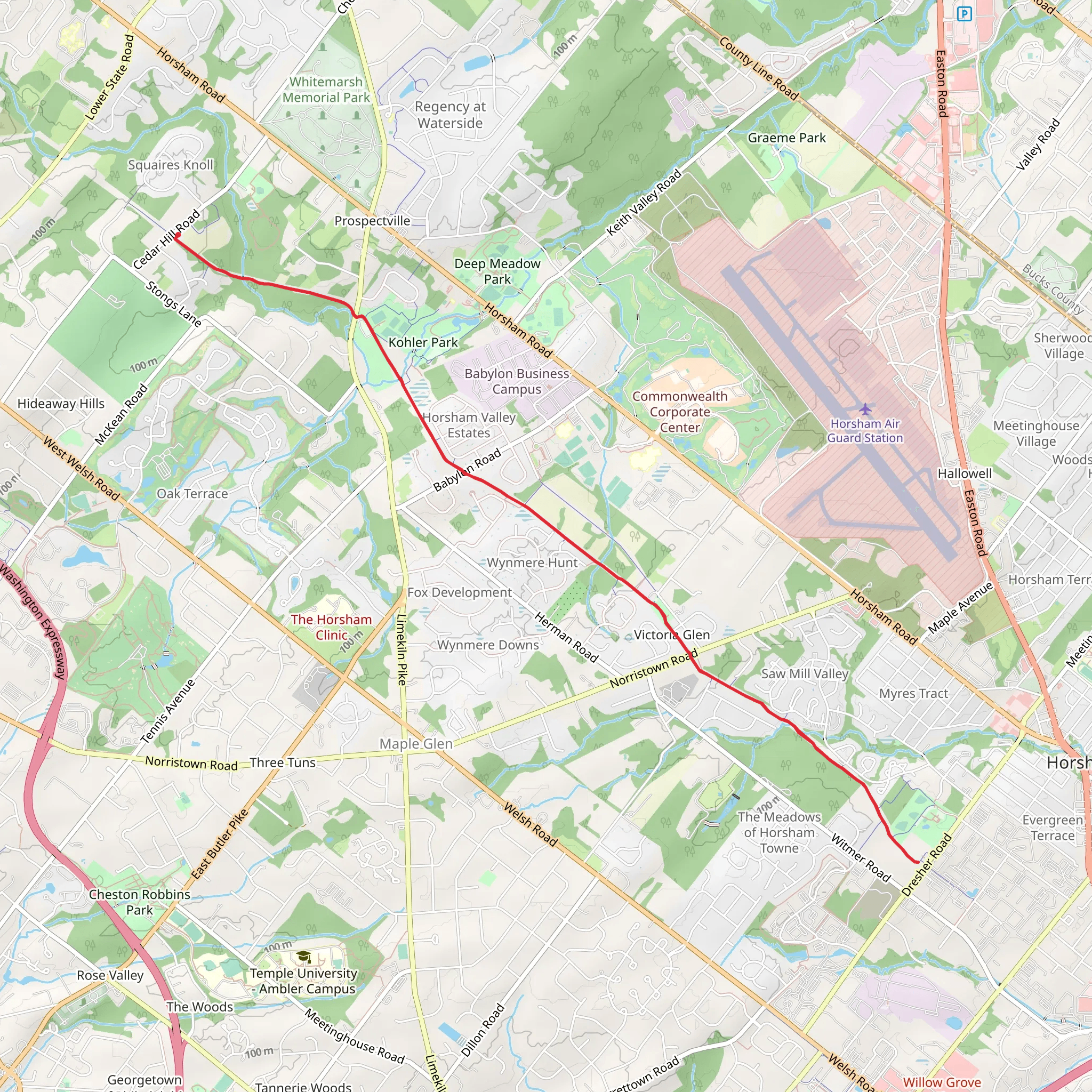 Horsham Power Line Trail mobile static map