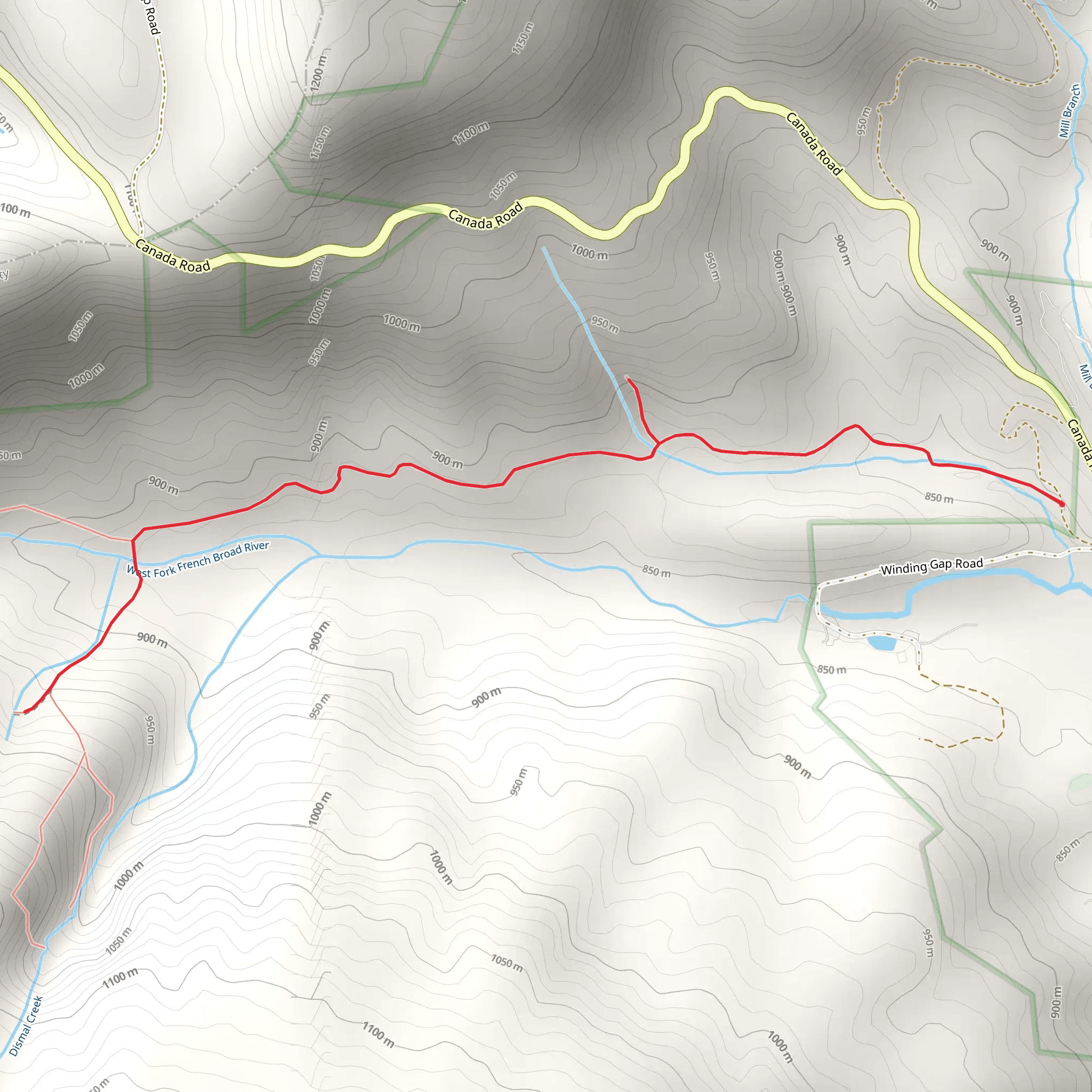 Aunt Sallys Falls and Rhapsodie Falls mobile static map
