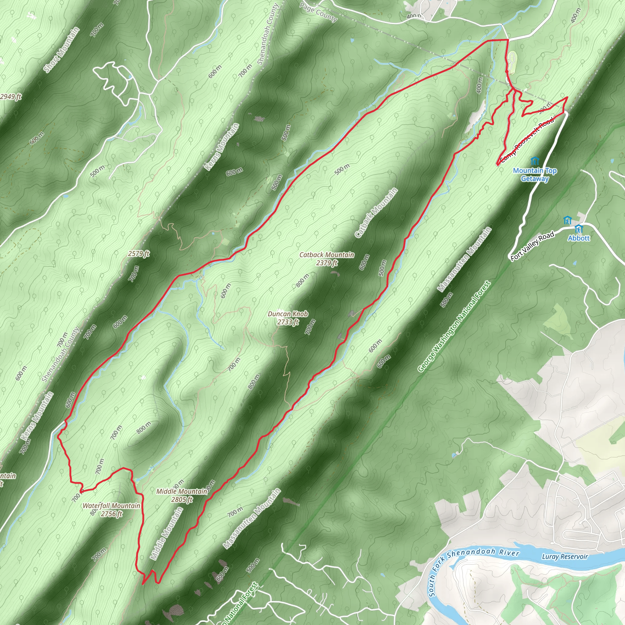 Massanutten Loop Trail - Big Spring mobile static map