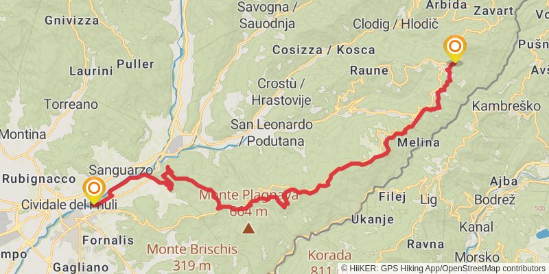Alpe - Adria Trail stage 30 Map