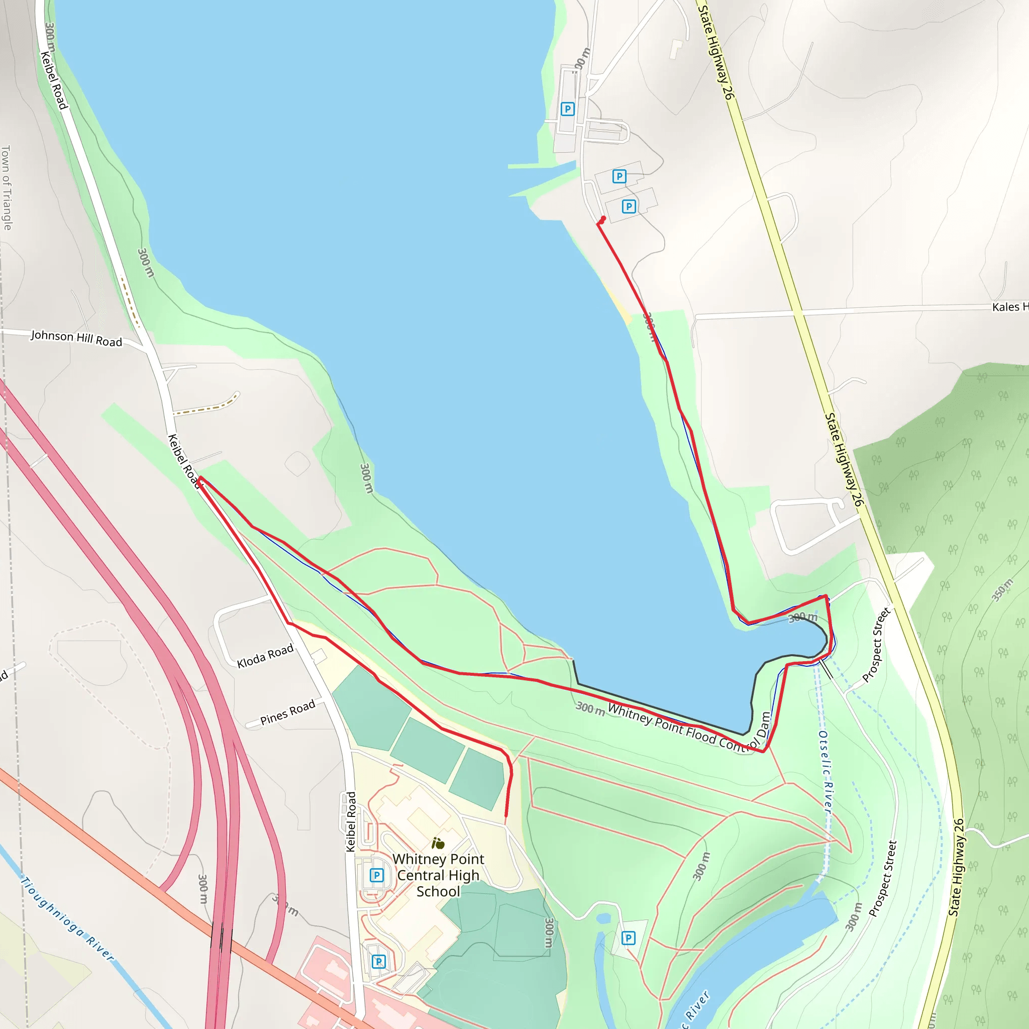 Otselic River Out and Back mobile static map