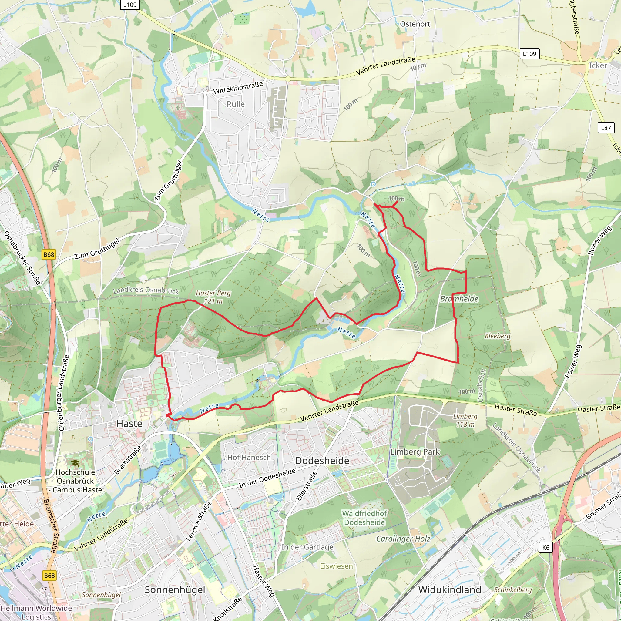 Wittekindsburg via Zum Netter Busch mobile static map