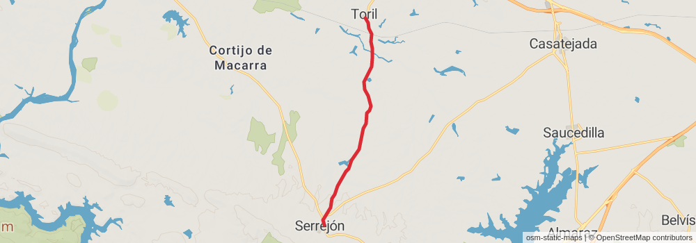 GR 113 Camino Natural del Tajo stage 37 Map