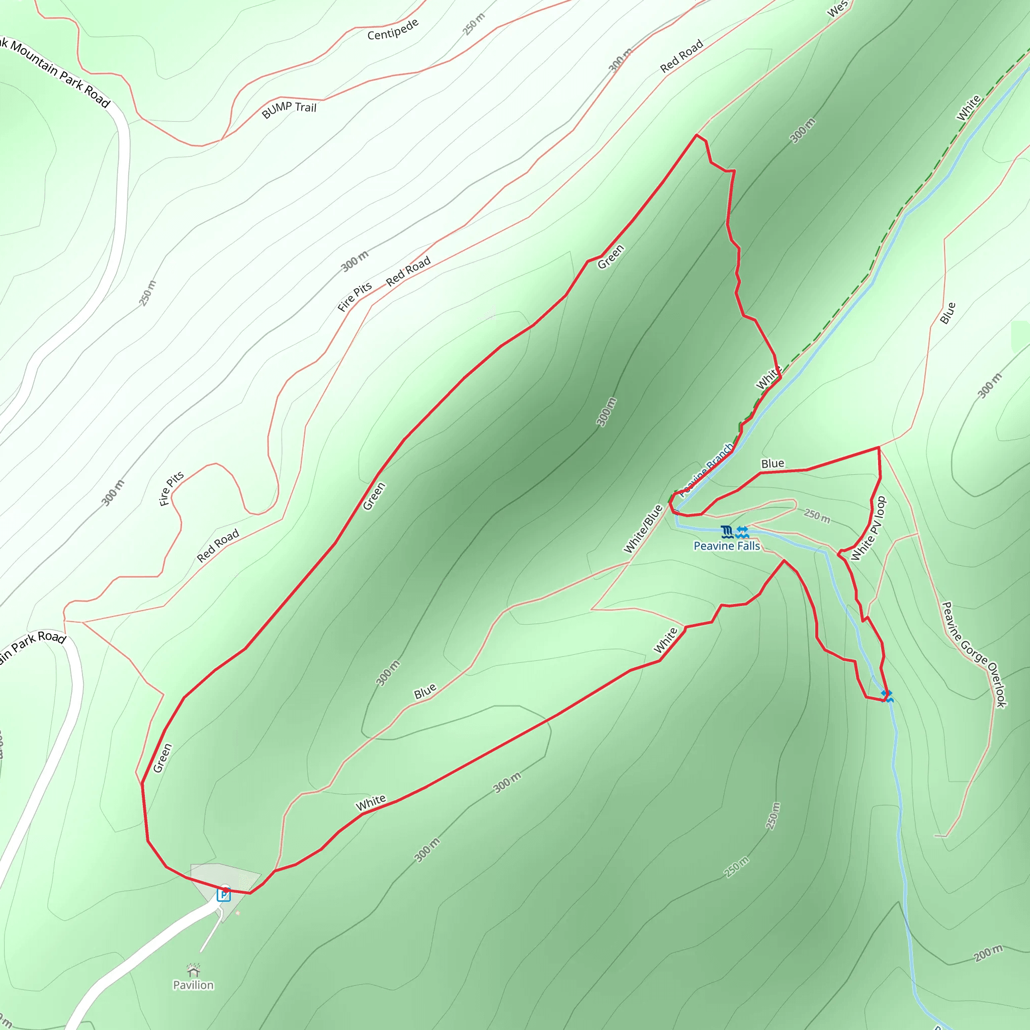 Peavine Falls Loop mobile static map