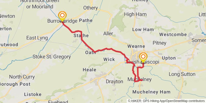 Minehead to Bath Abbey in Somerset stage 5 Map