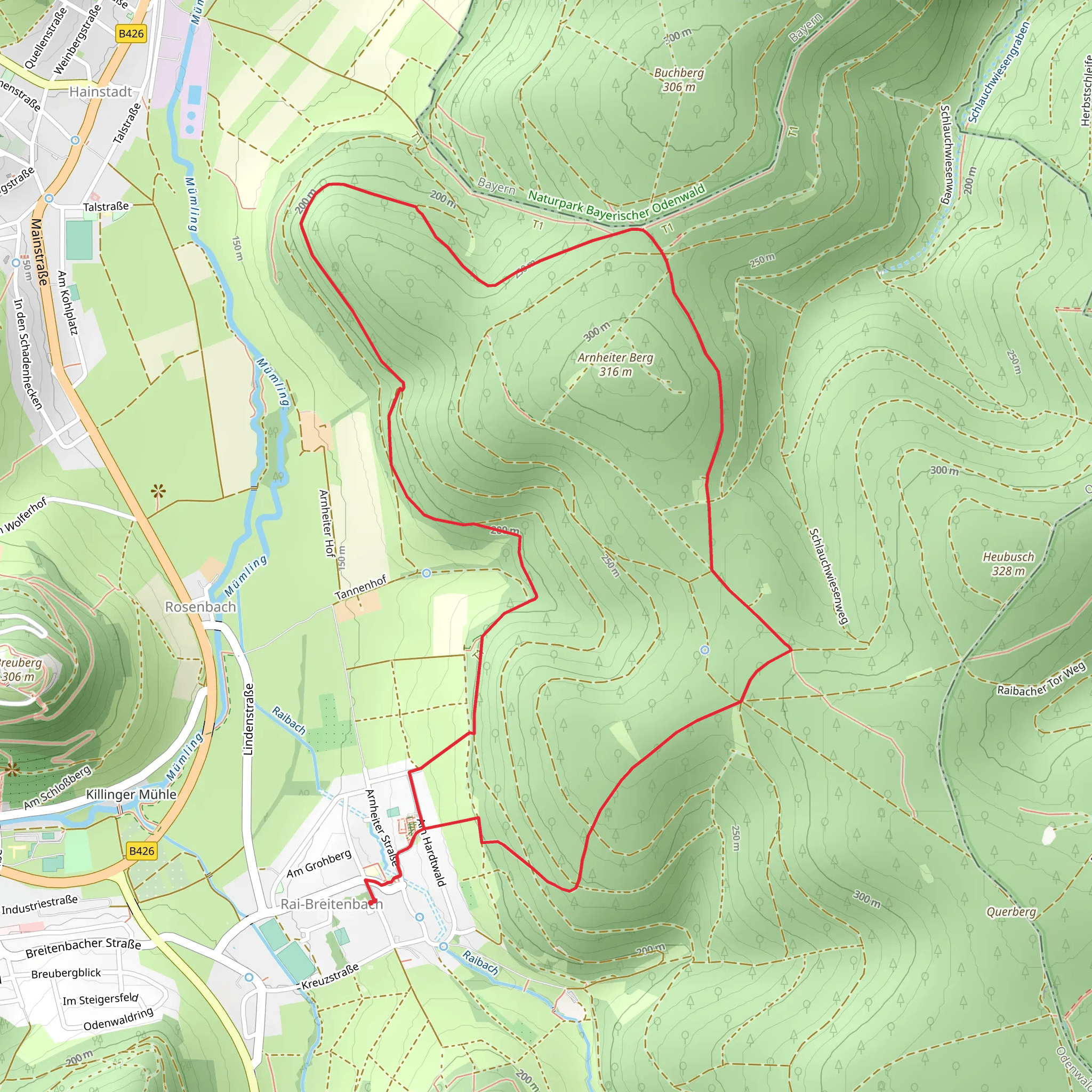 Einhardweg and Malchen Loop mobile static map
